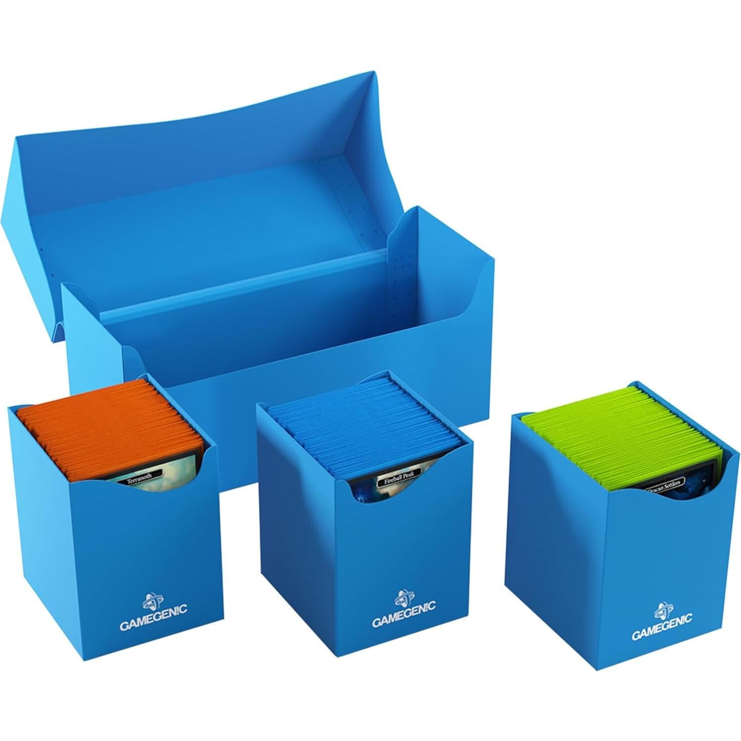 Gamegenic Triple Deck Holder 300+ XL Azul - Almacenamiento para 3 Mazos