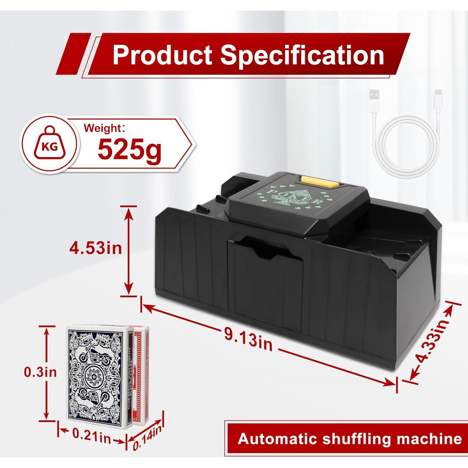 Barajador Automático FONBEAR 2 Barajas Silencioso USB