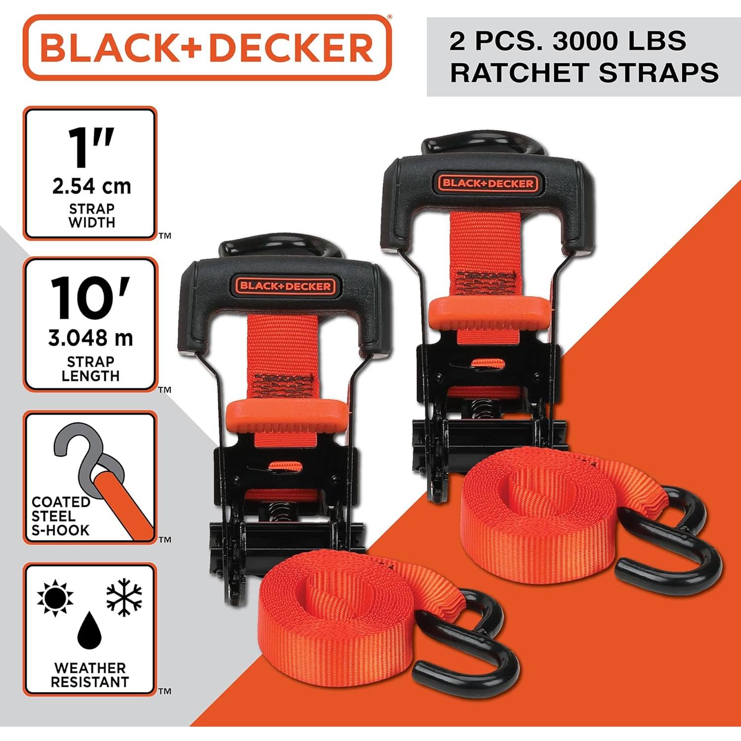 Kit de 8 Piezas de Correas de Trinquete BLACK+DECKER BDX1021