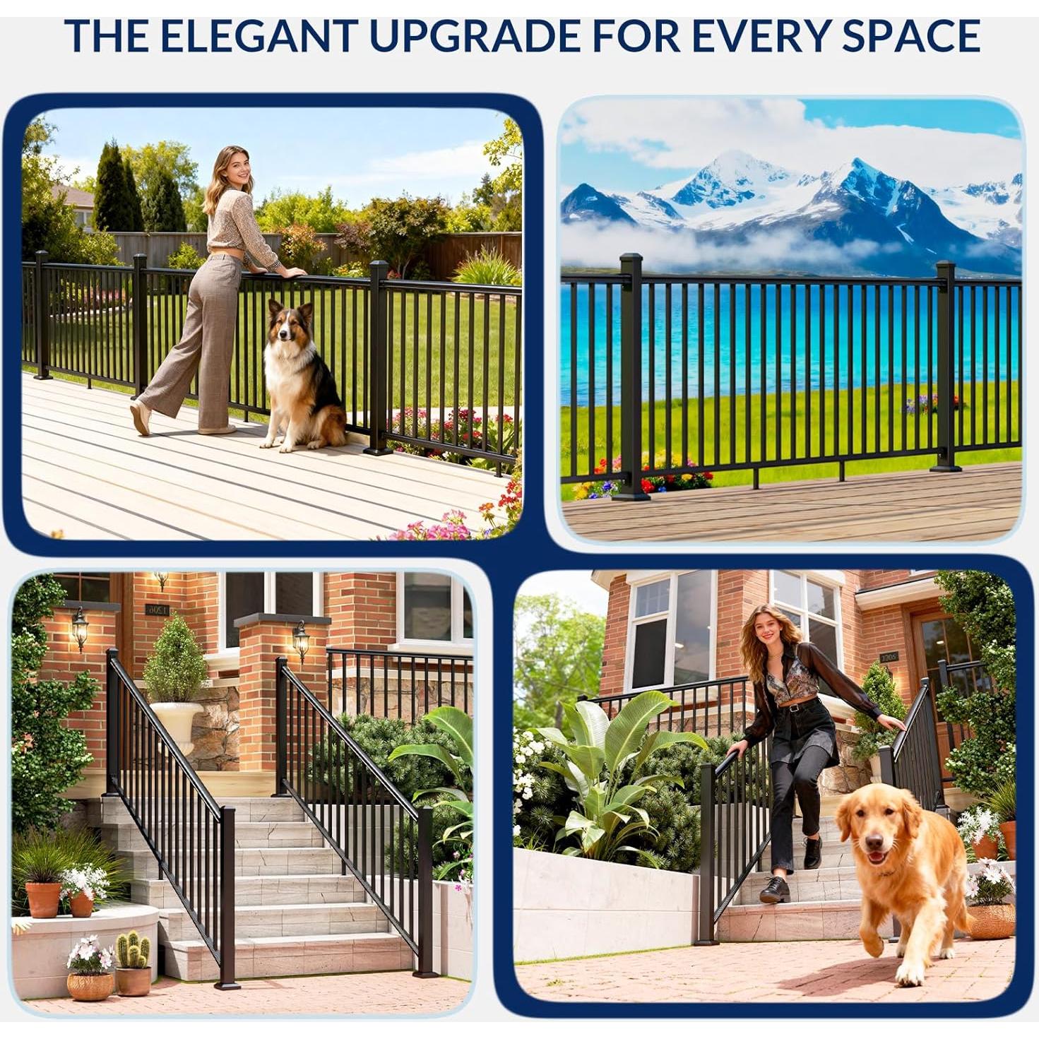 Kit de Barandilla de Aluminio Egadis 91cm x 3.66m Negro