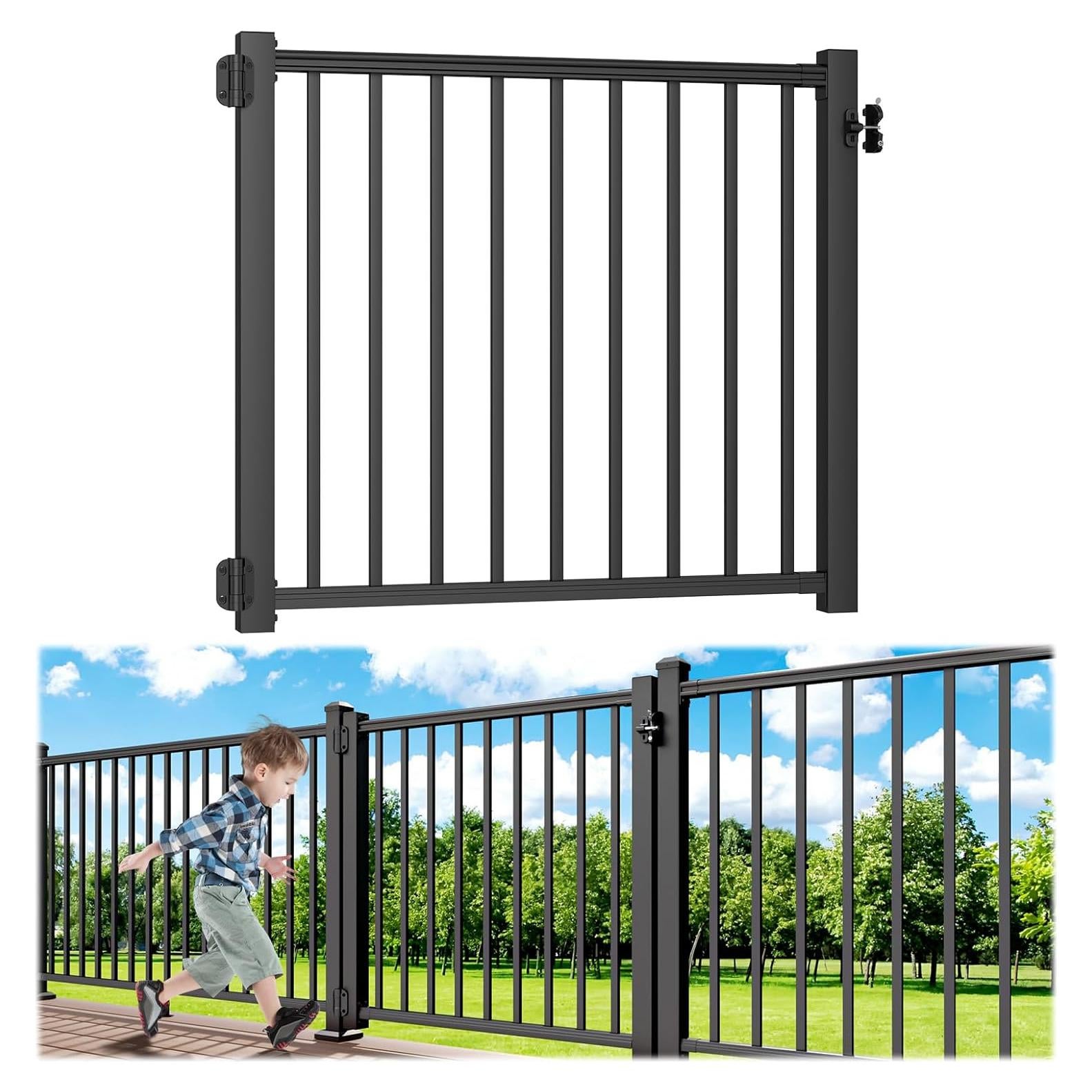 Kit de puerta de aluminio Egadis 1.22 m para barandillas 1.07 m