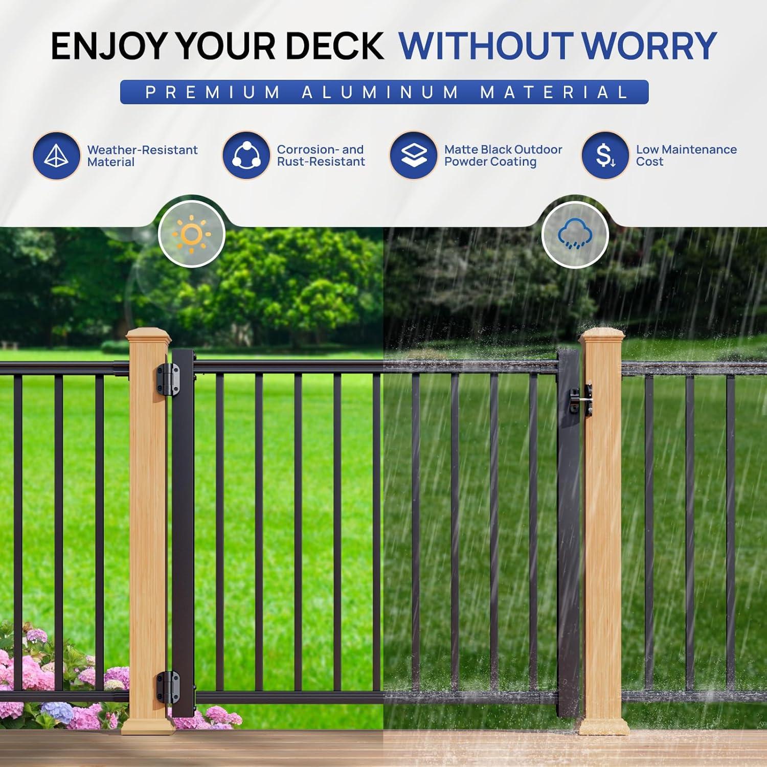 Kit de puerta de aluminio Egadis 1.22 m para barandillas 1.07 m