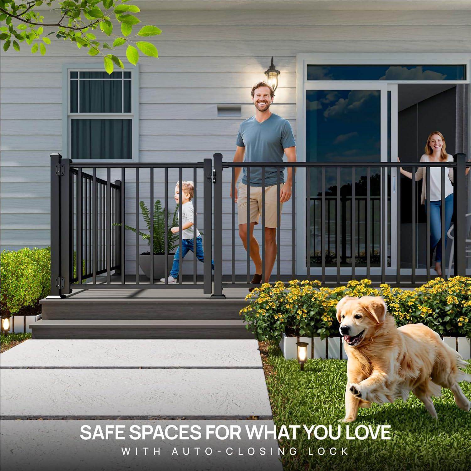 Kit de puerta de aluminio Egadis 1.22 m para barandillas 1.07 m