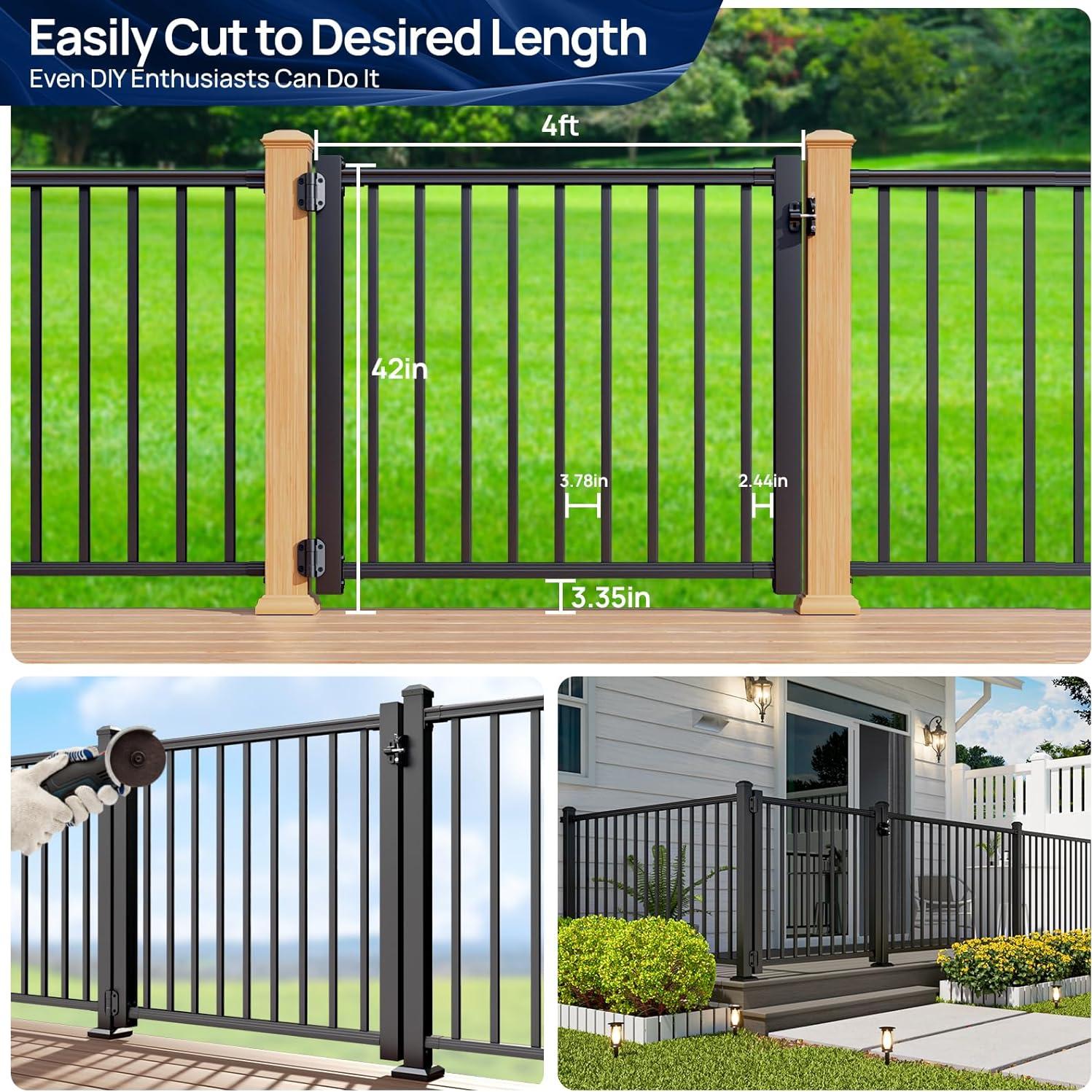 Kit de puerta de aluminio Egadis 1.22 m para barandillas 1.07 m