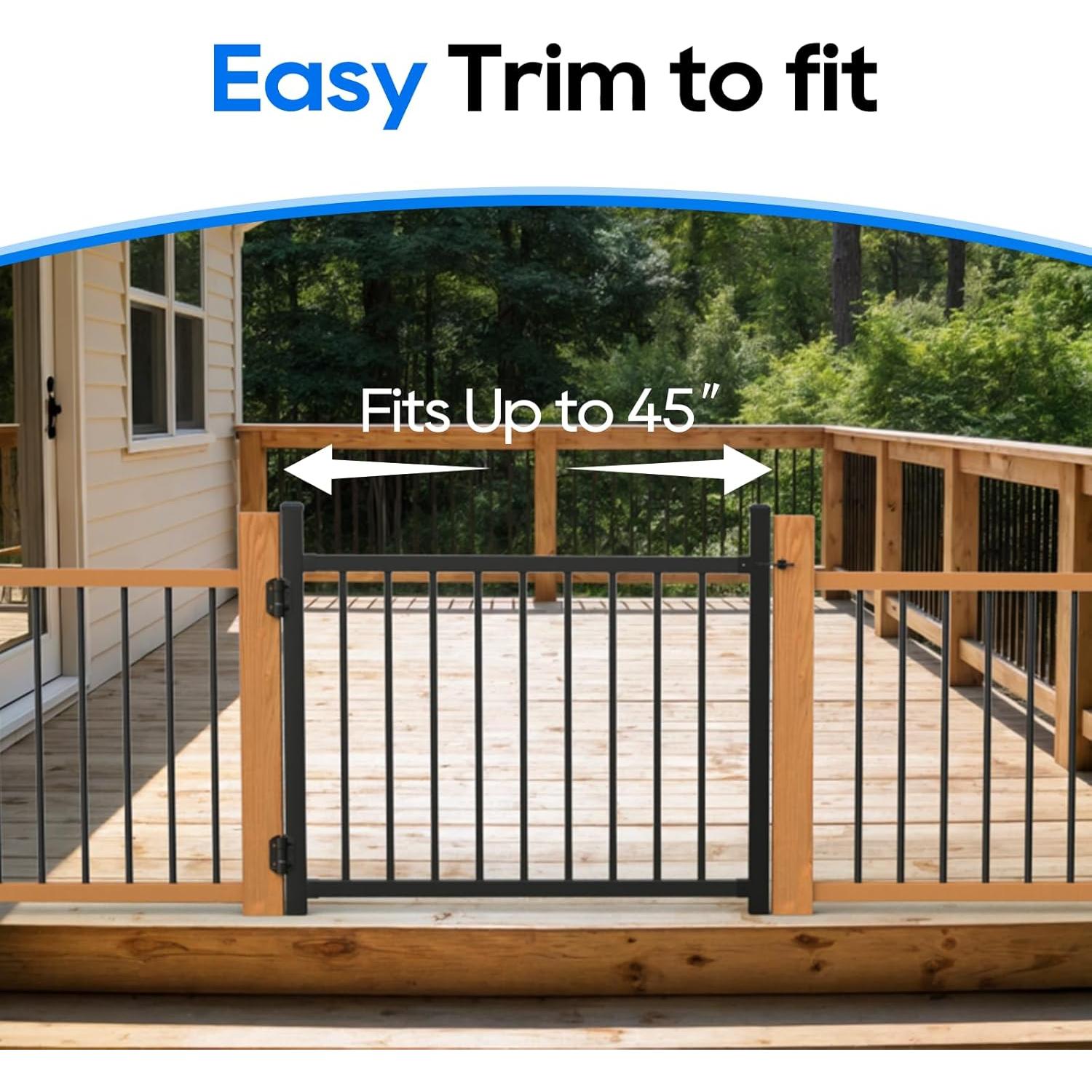 Puerta de Aluminio Coliwel 91.4 cm Ajustable Negra con Bisagras