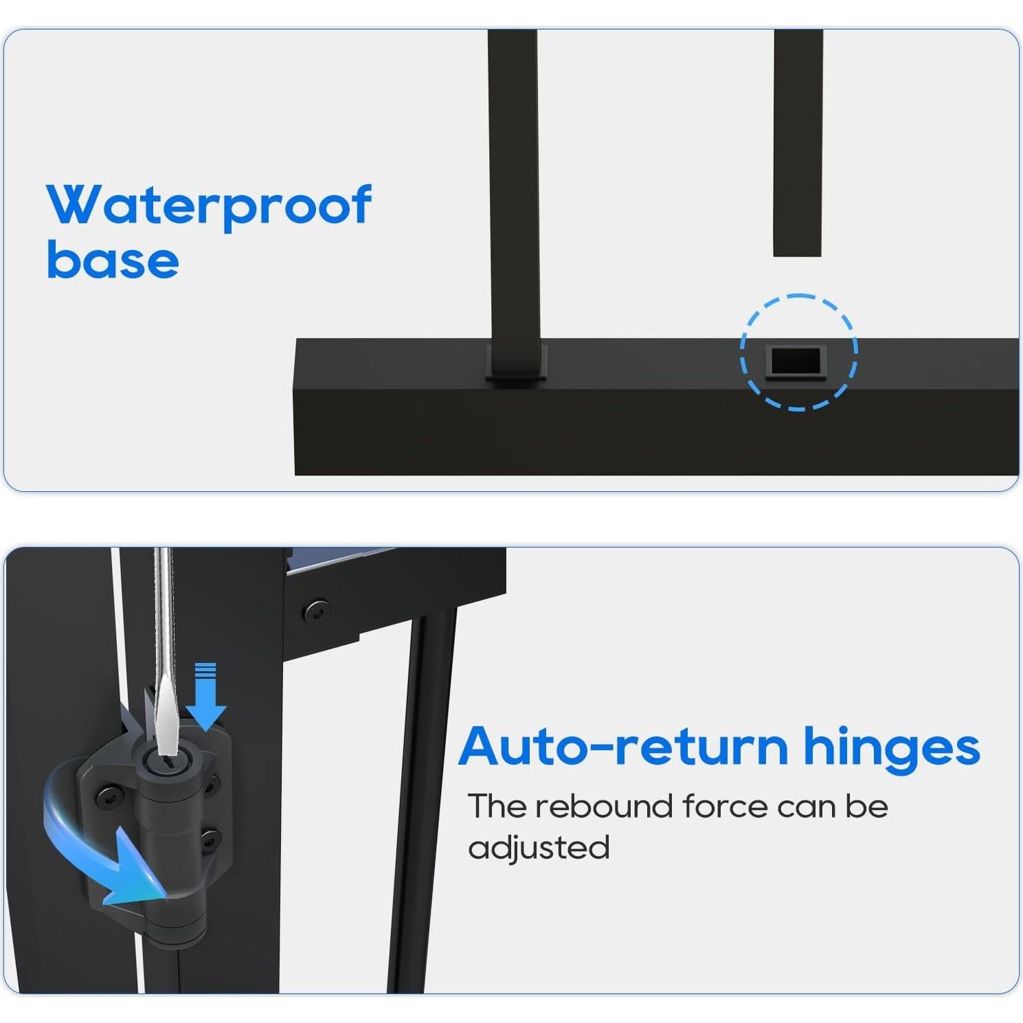 Puerta de Aluminio Coliwel 91.4 cm Ajustable Negra con Bisagras