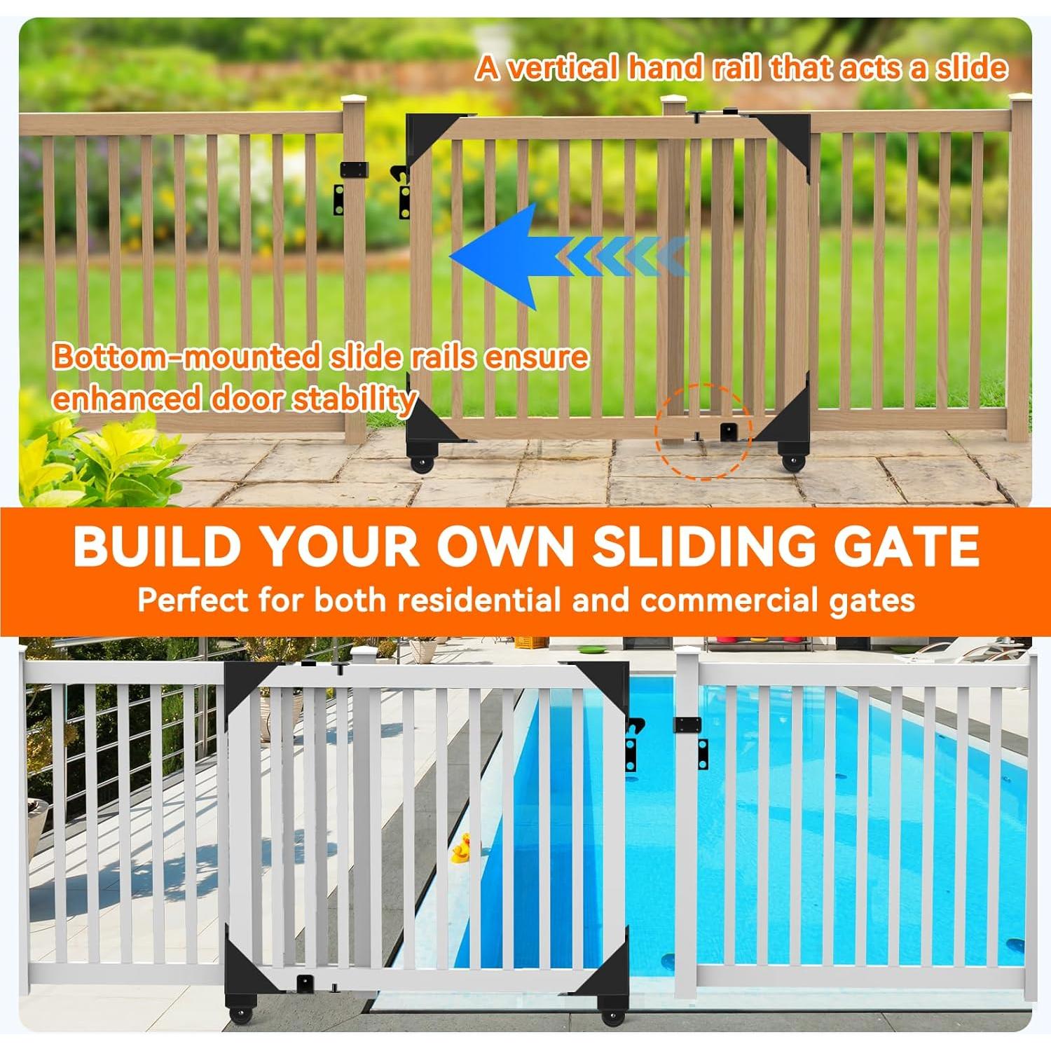 Kit de Hardware para Puerta Deslizante Hoeine - Acero Negro