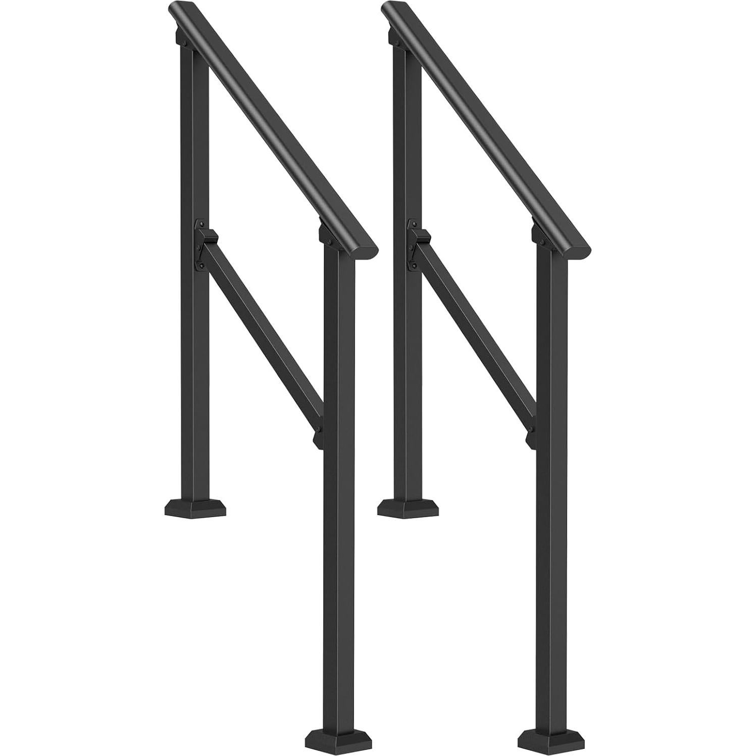 Pasamanos VEVOR para Escaleras Exteriores 2 Escalones Negro