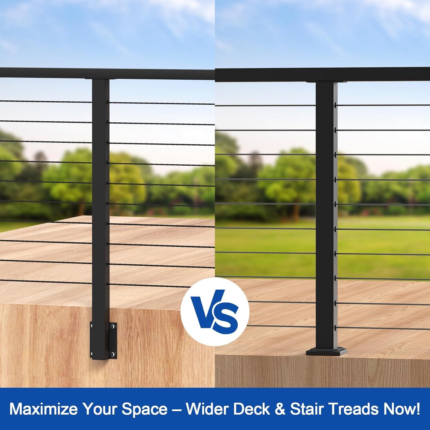 Poste de Montaje Lateral BLIKA 91 cm Acero Inoxidable Negro