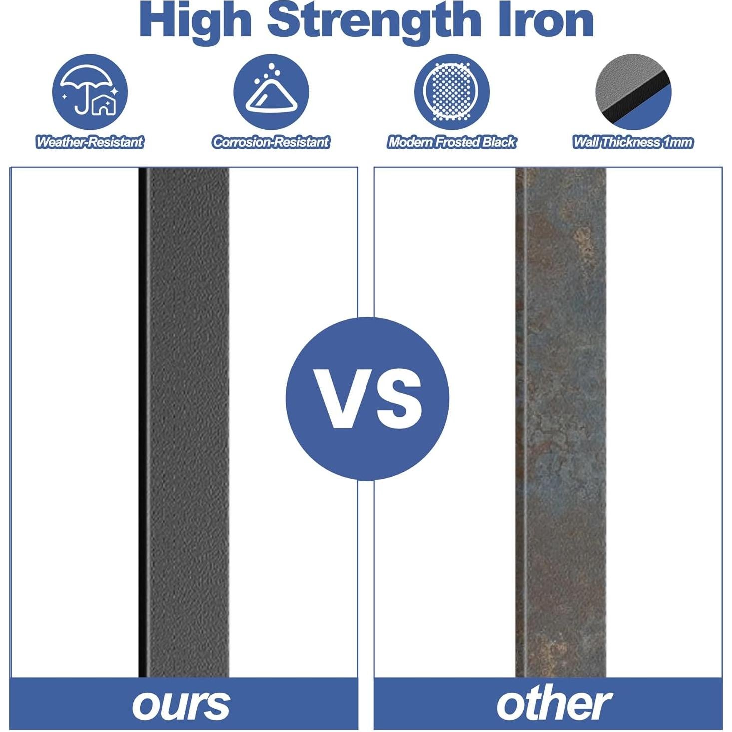 Kit de Barandilla de Metal Negro EEURAO 91.44cm para Deck