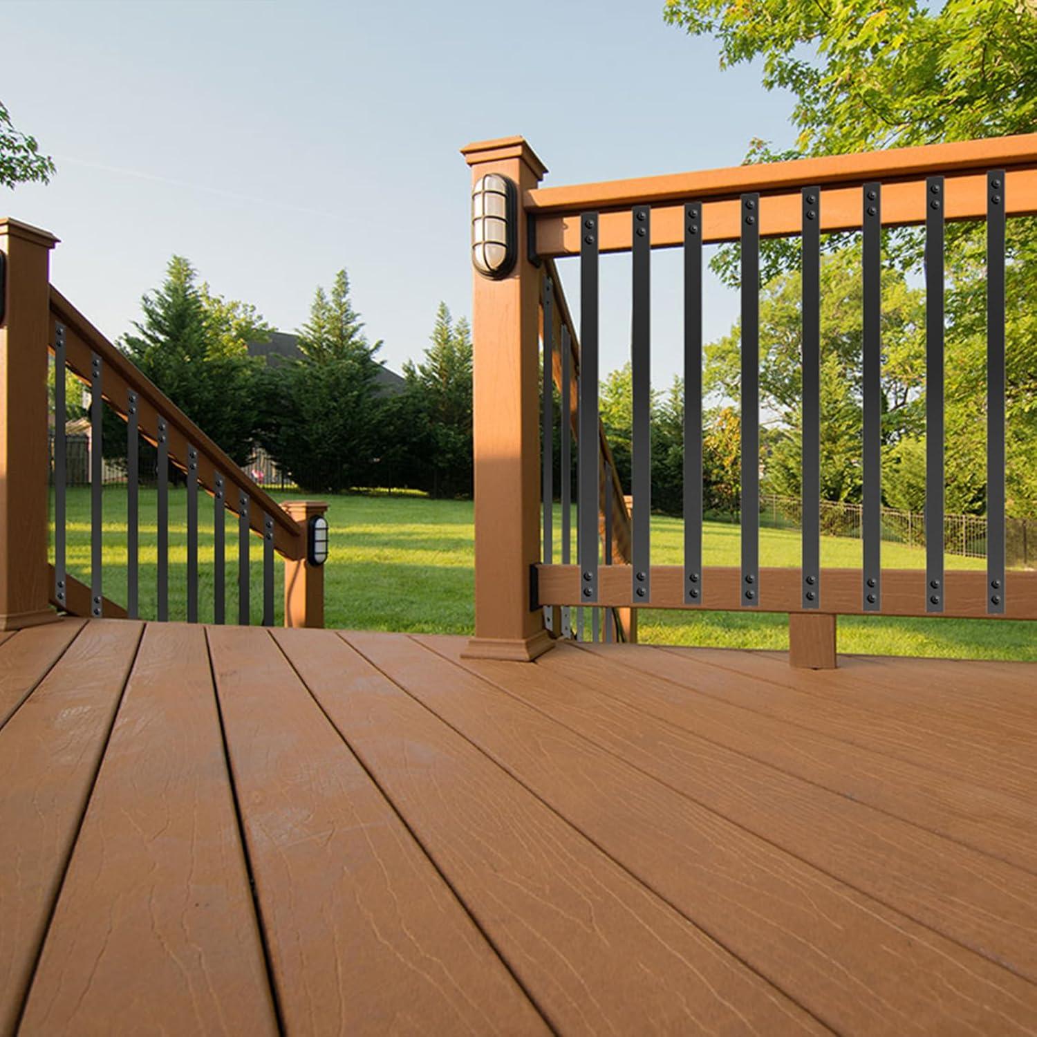 Kit de Barandilla de Metal Negro EEURAO 91.44cm para Deck