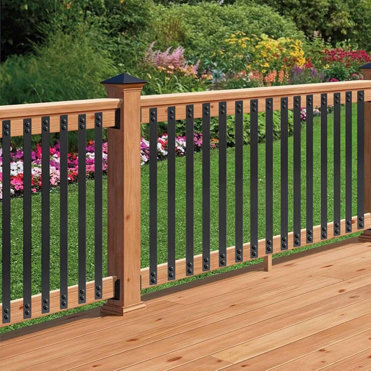 Kit de Barandilla de Metal Negro EEURAO 91.44cm para Deck