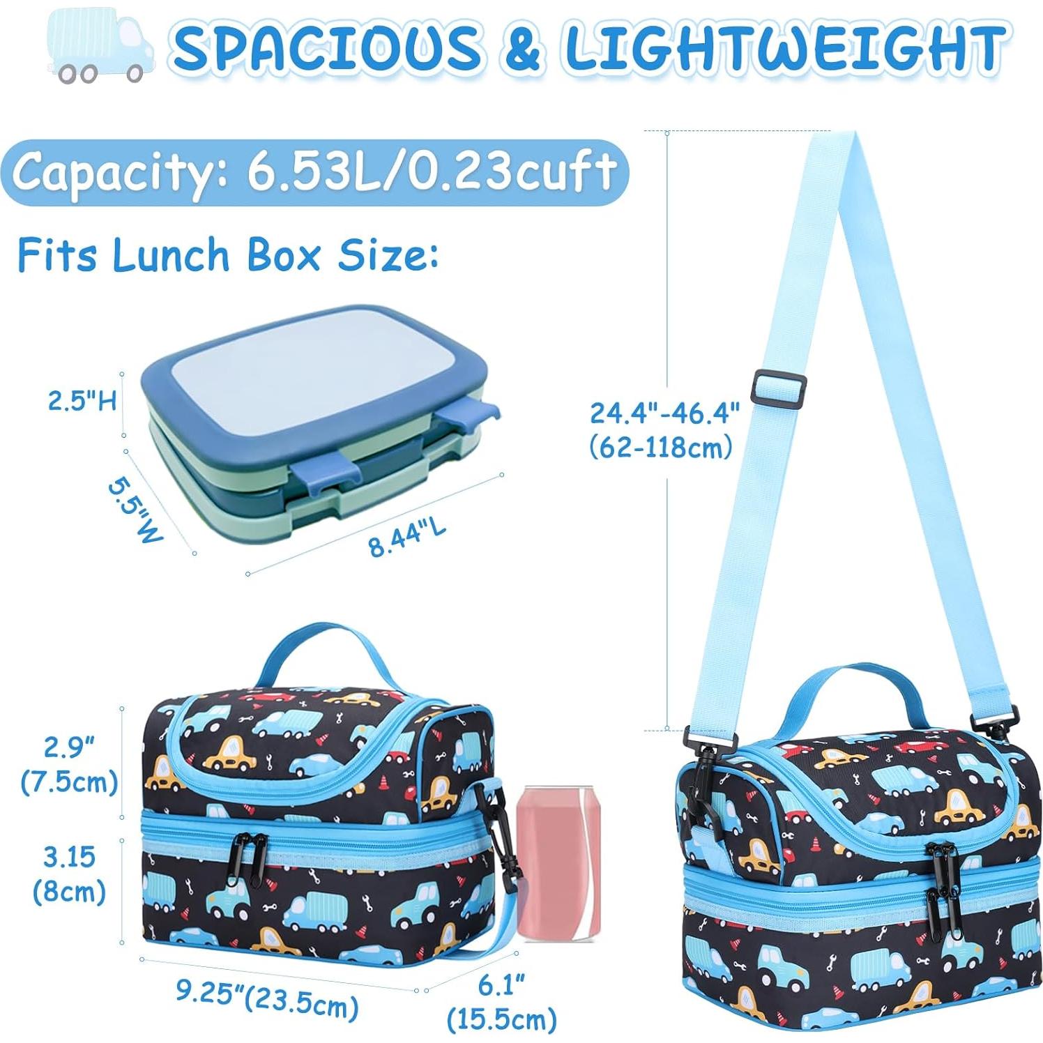 Bolsa de Almuerzo Kasqo 6.5L Térmica Doble Compartimento Niños