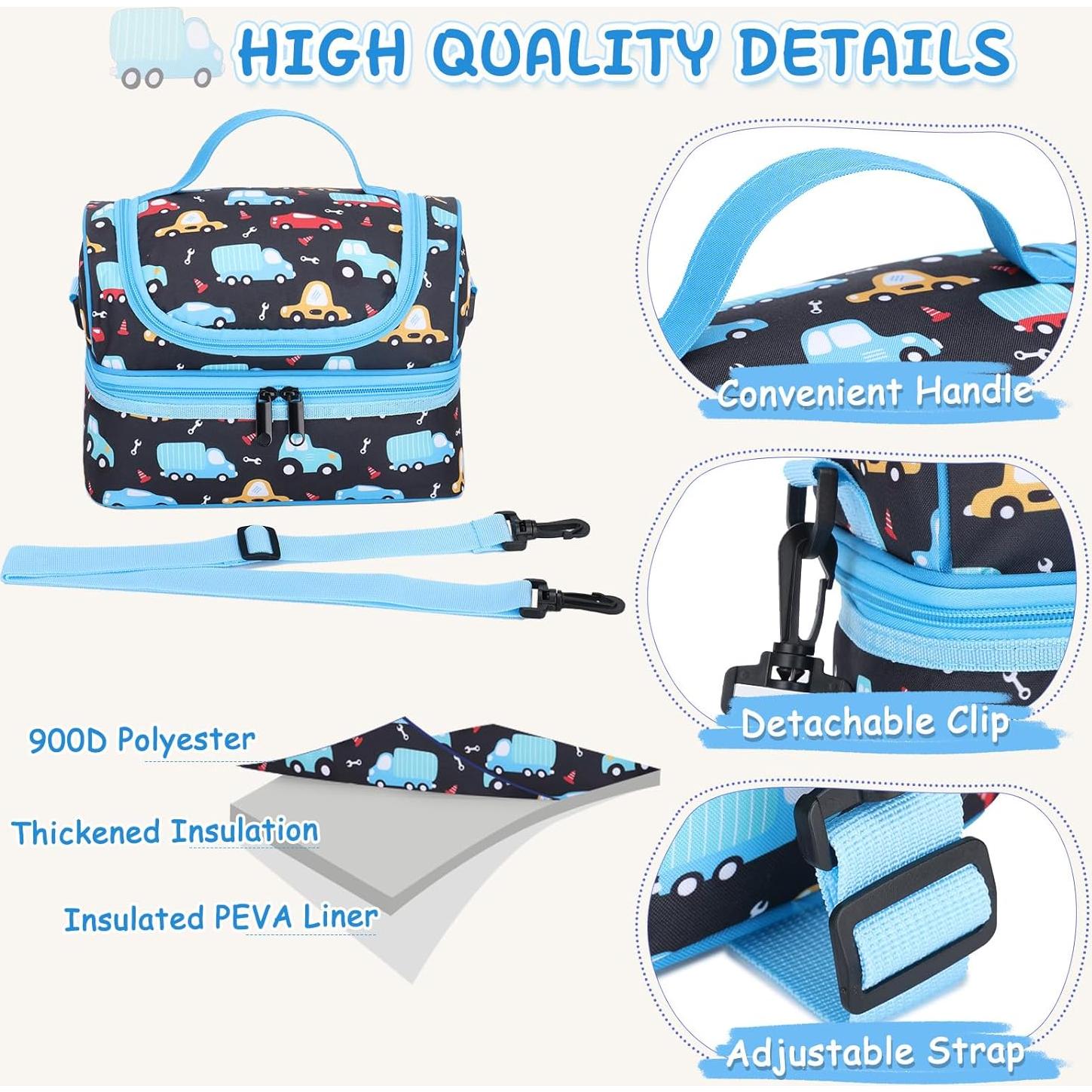 Bolsa de Almuerzo Kasqo 6.5L Térmica Doble Compartimento Niños