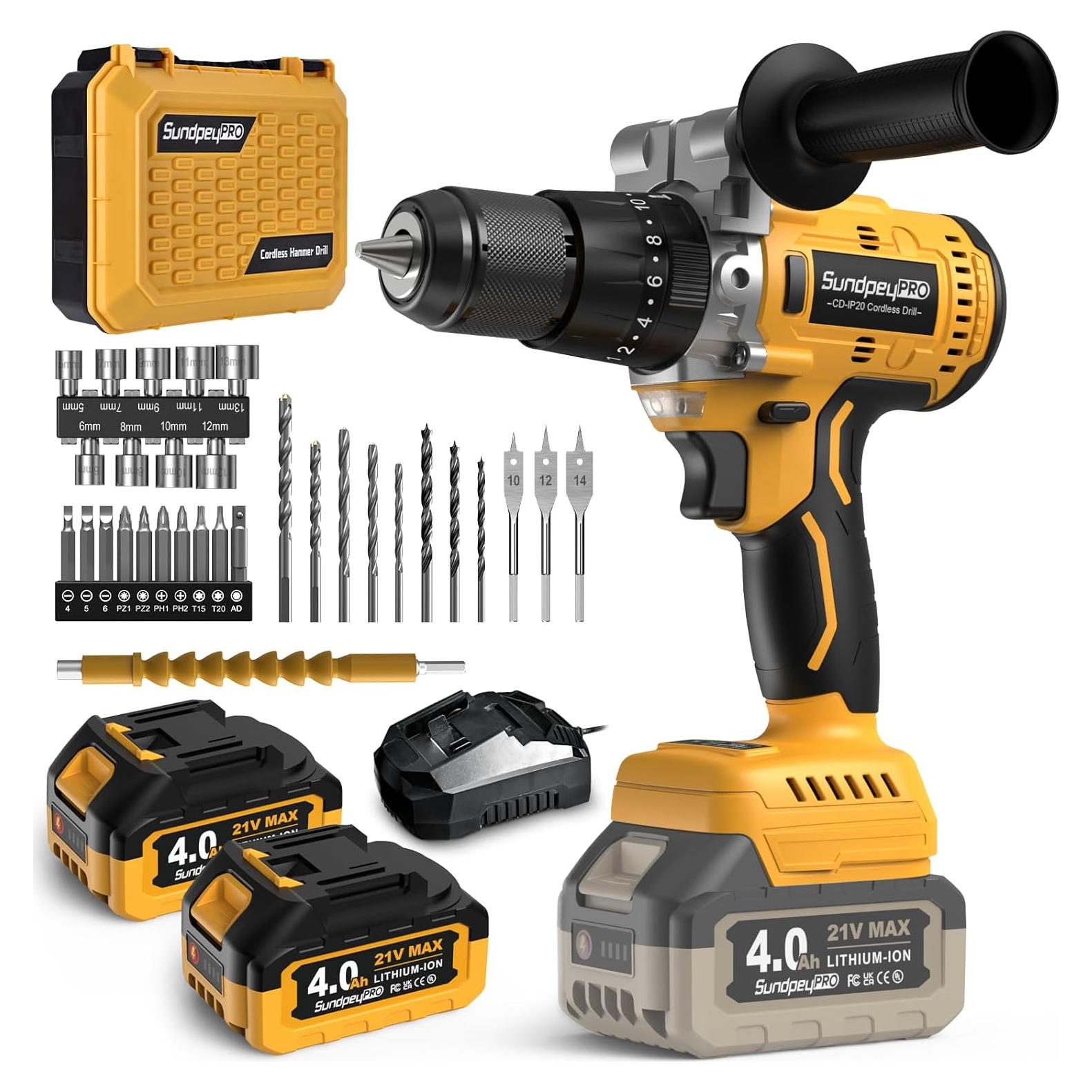 Taladro de Percusión Inalámbrico SundpeyPRO 21V 120N·m 2150RPM