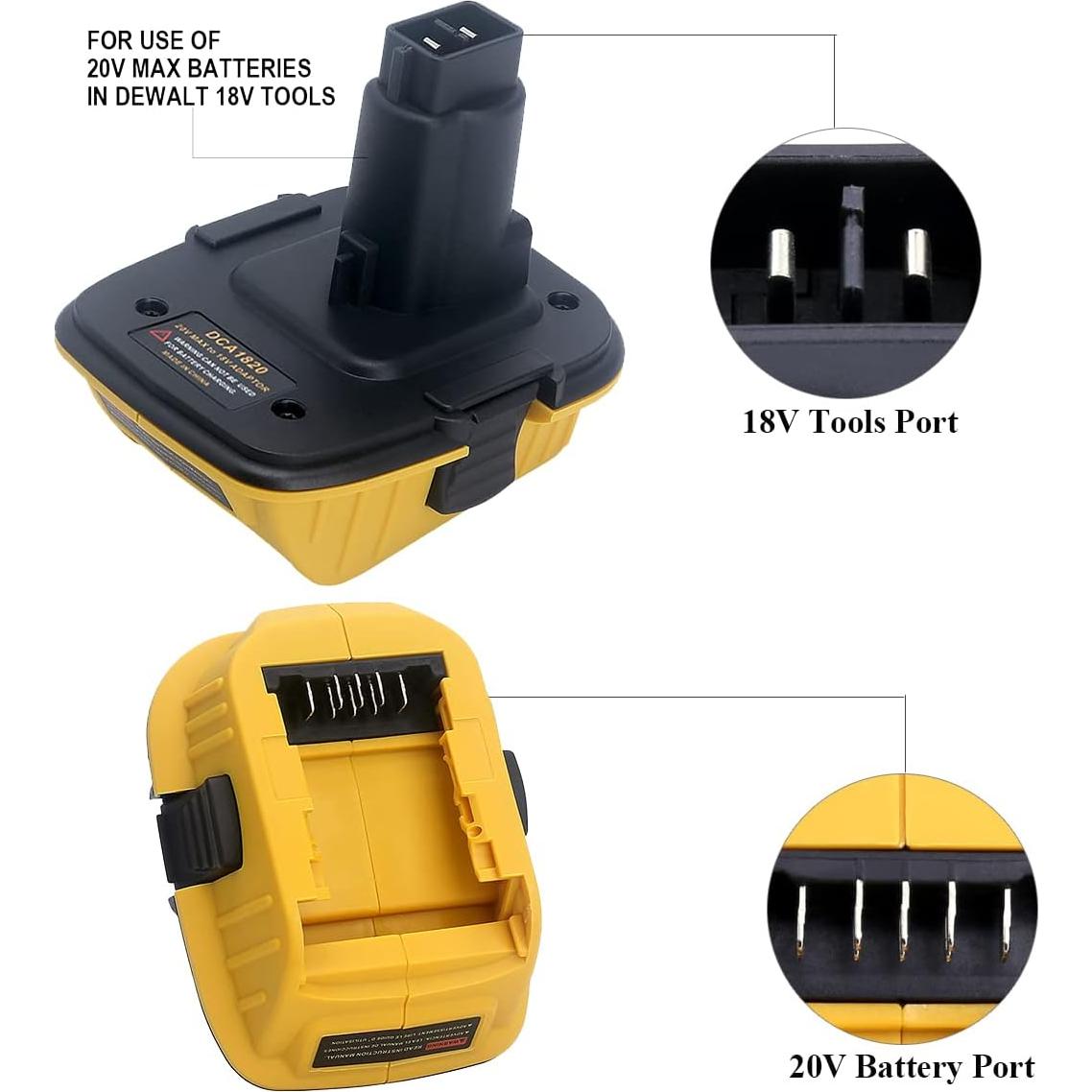 Adaptador DCA1820 Dewalt 18V a 20V - 2 Paquetes