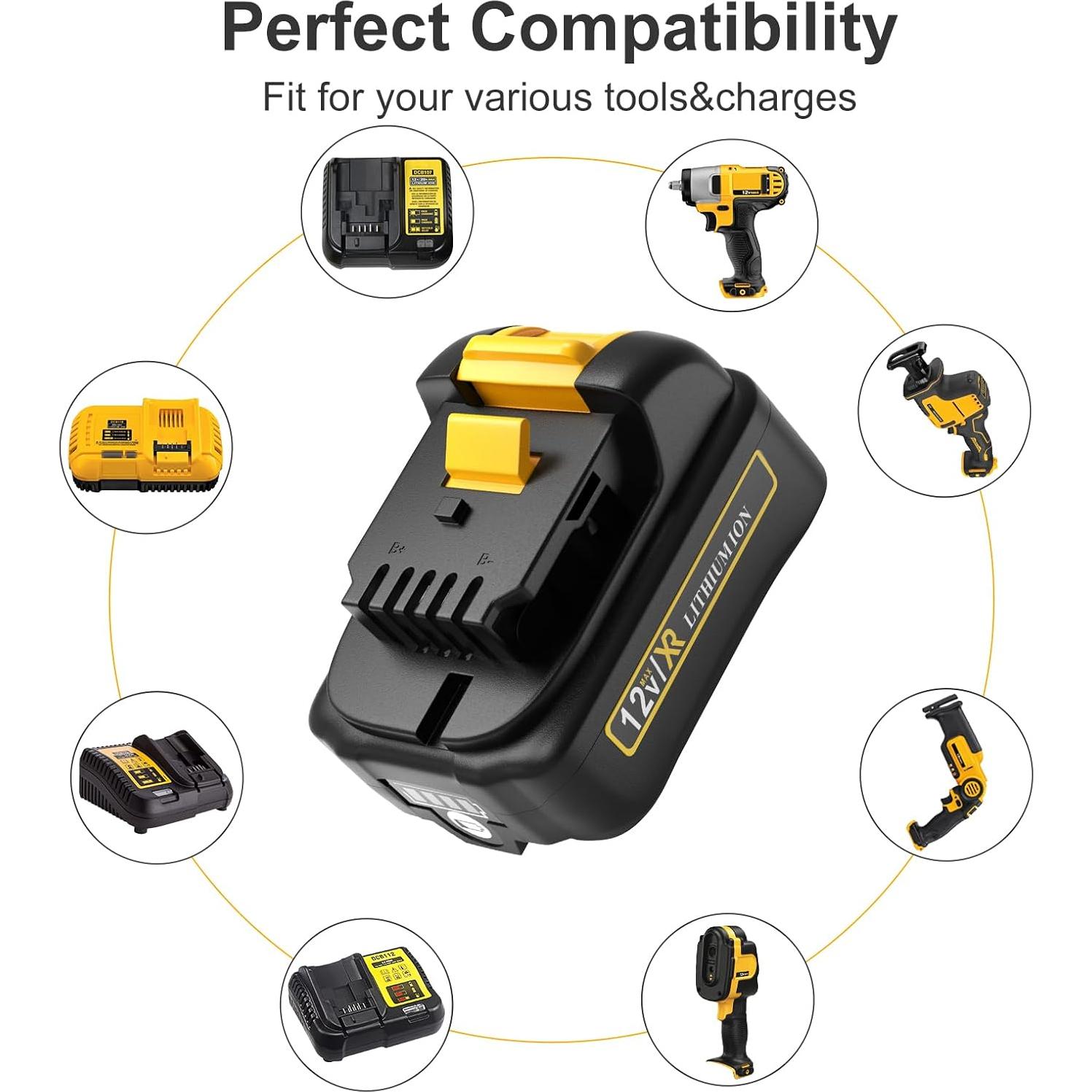 Batería Reemplazo Dewalt 12V 3000mAh 4-Pack Lenoya