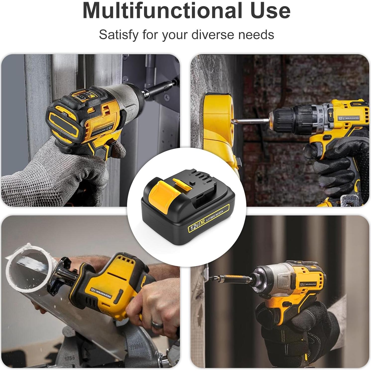 Batería Reemplazo Dewalt 12V 3000mAh 4-Pack Lenoya