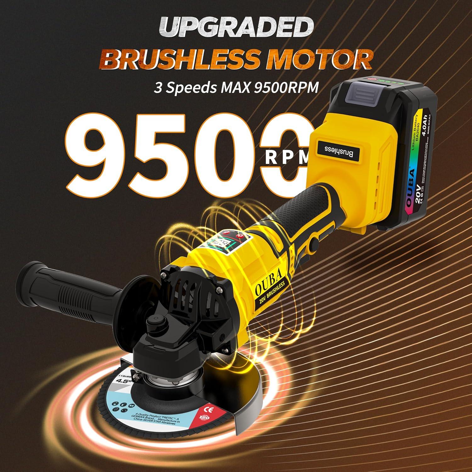 Amoladora Angular Inalámbrica OUBA 20V con 56 Accesorios