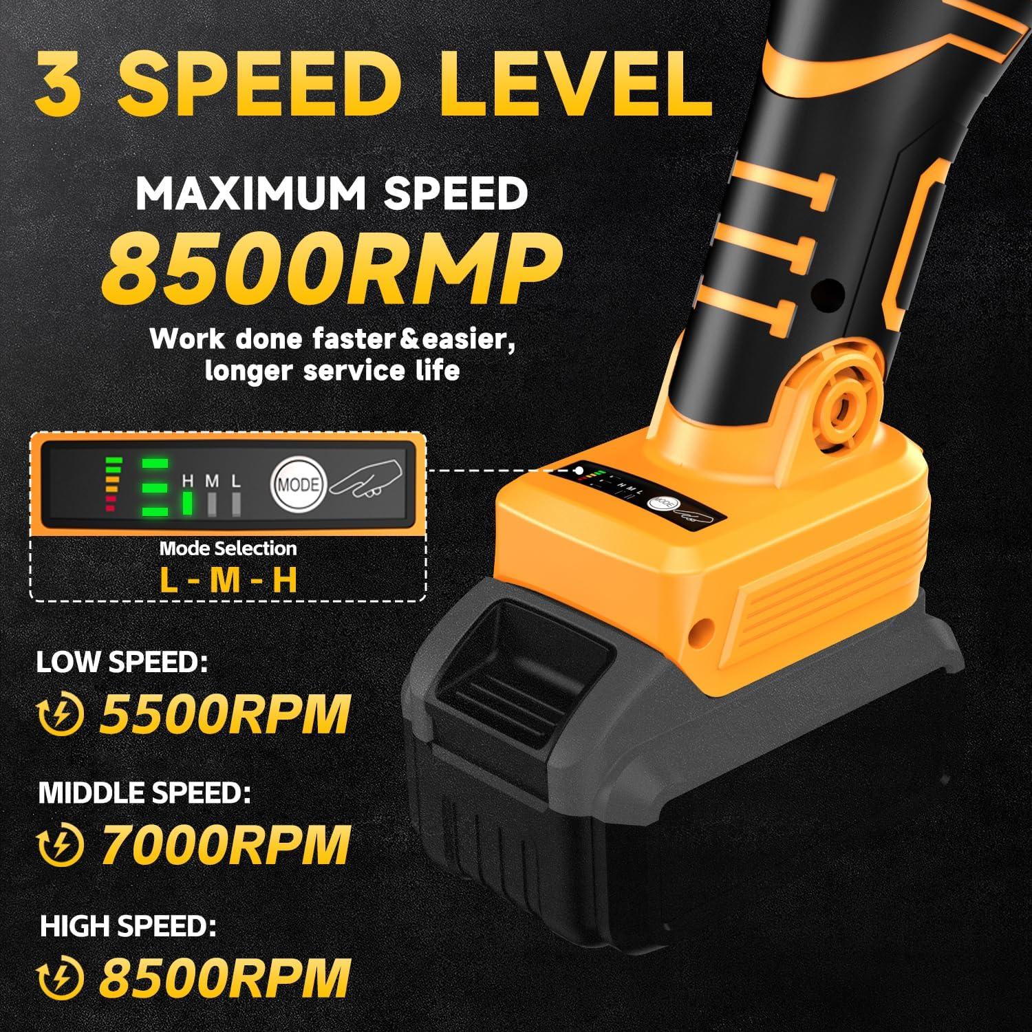 Amoladora Angular Inalámbrica GUNOZE 20V 8500 RPM Sin Batería