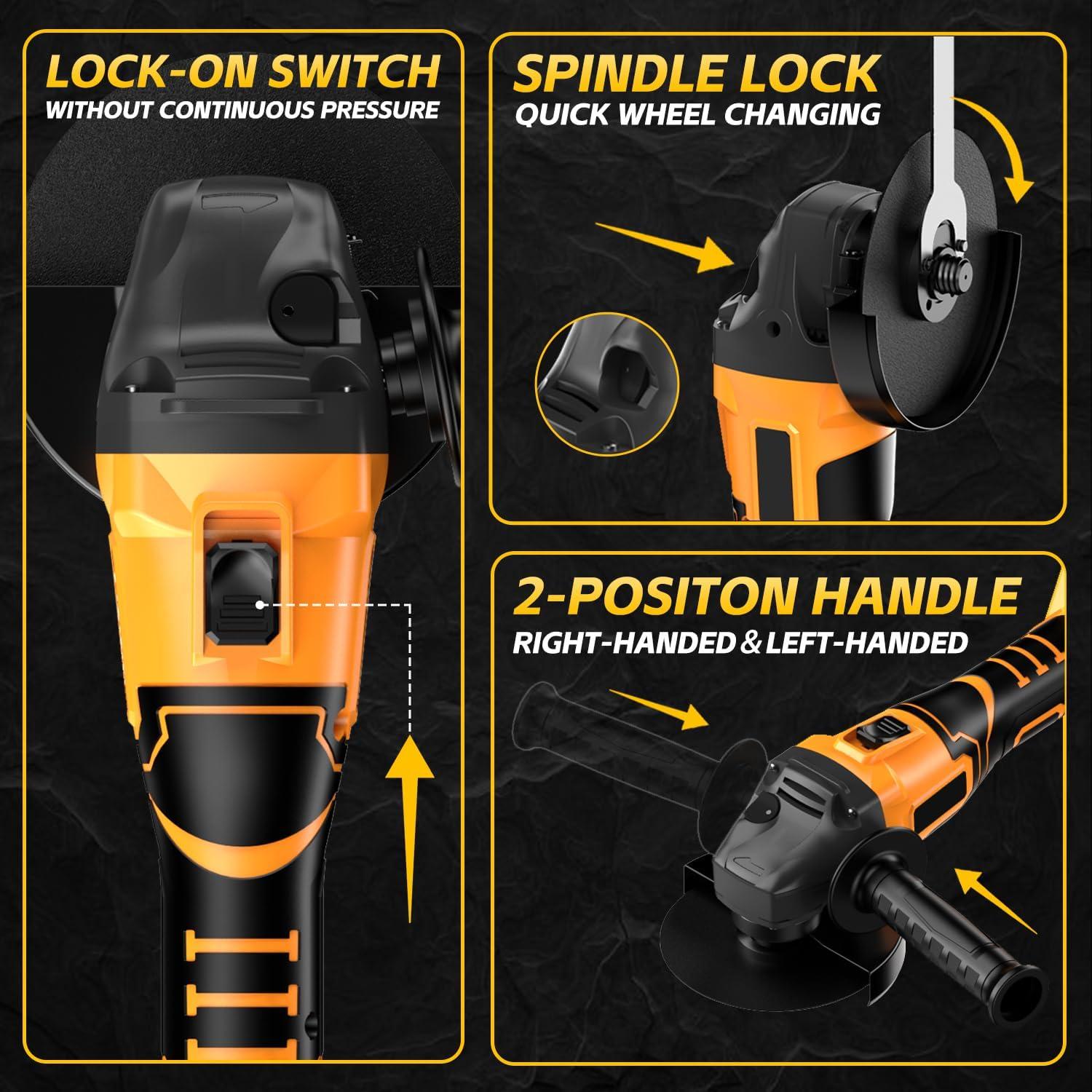 Amoladora Angular Inalámbrica GUNOZE 20V 8500 RPM Sin Batería