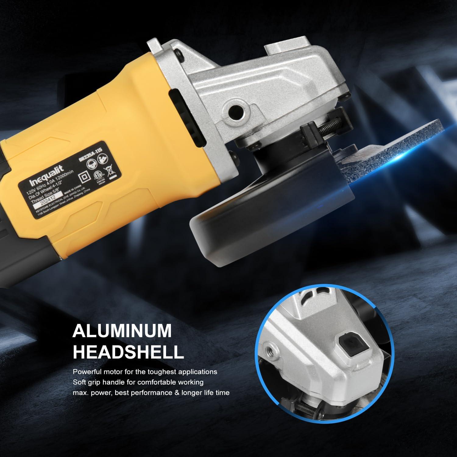 Amoladora Angular Inequalit 750W 12000RPM 4.5" con Accesorios