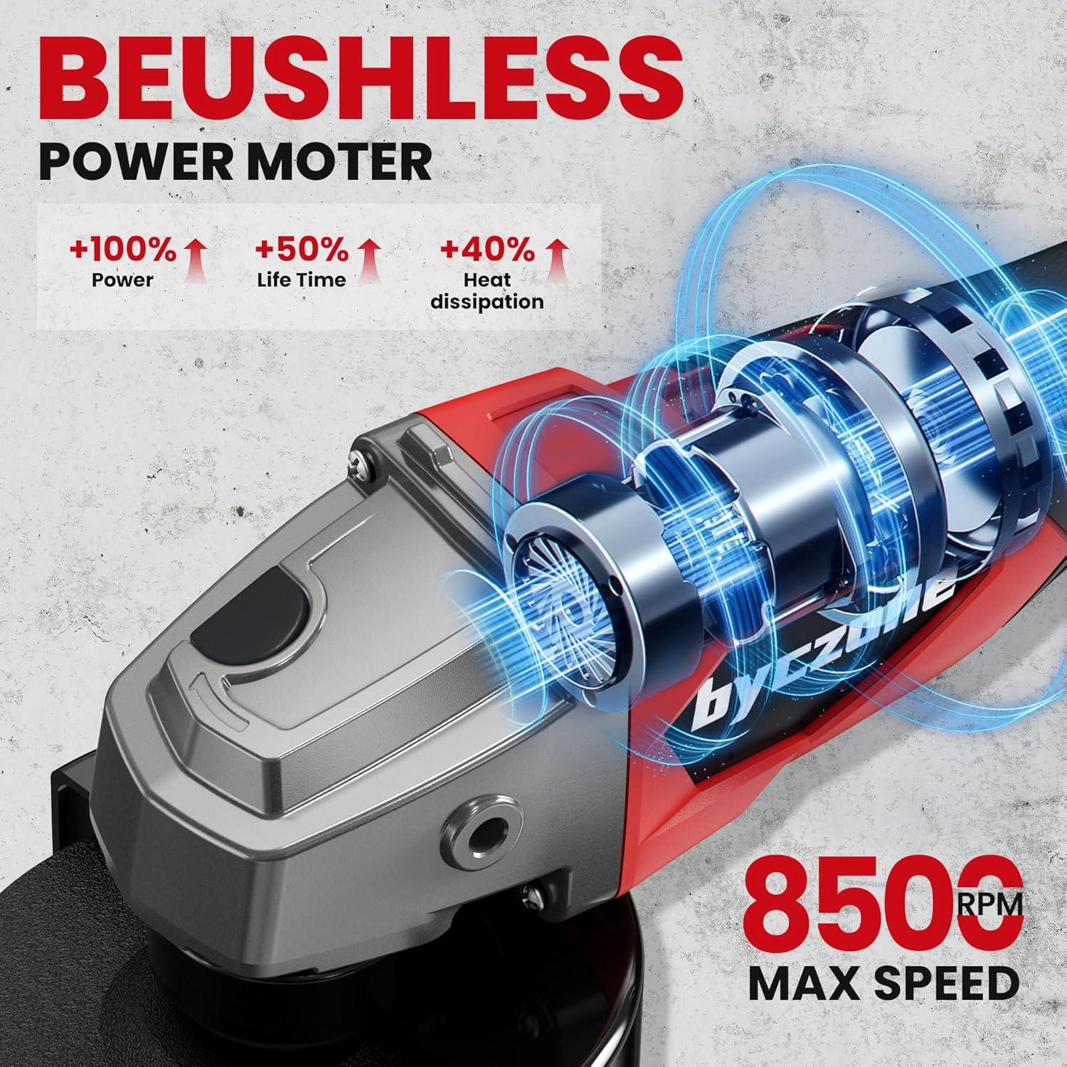 Amoladora Angular Inalámbrica Byczone 4-1/2" 8500 RPM