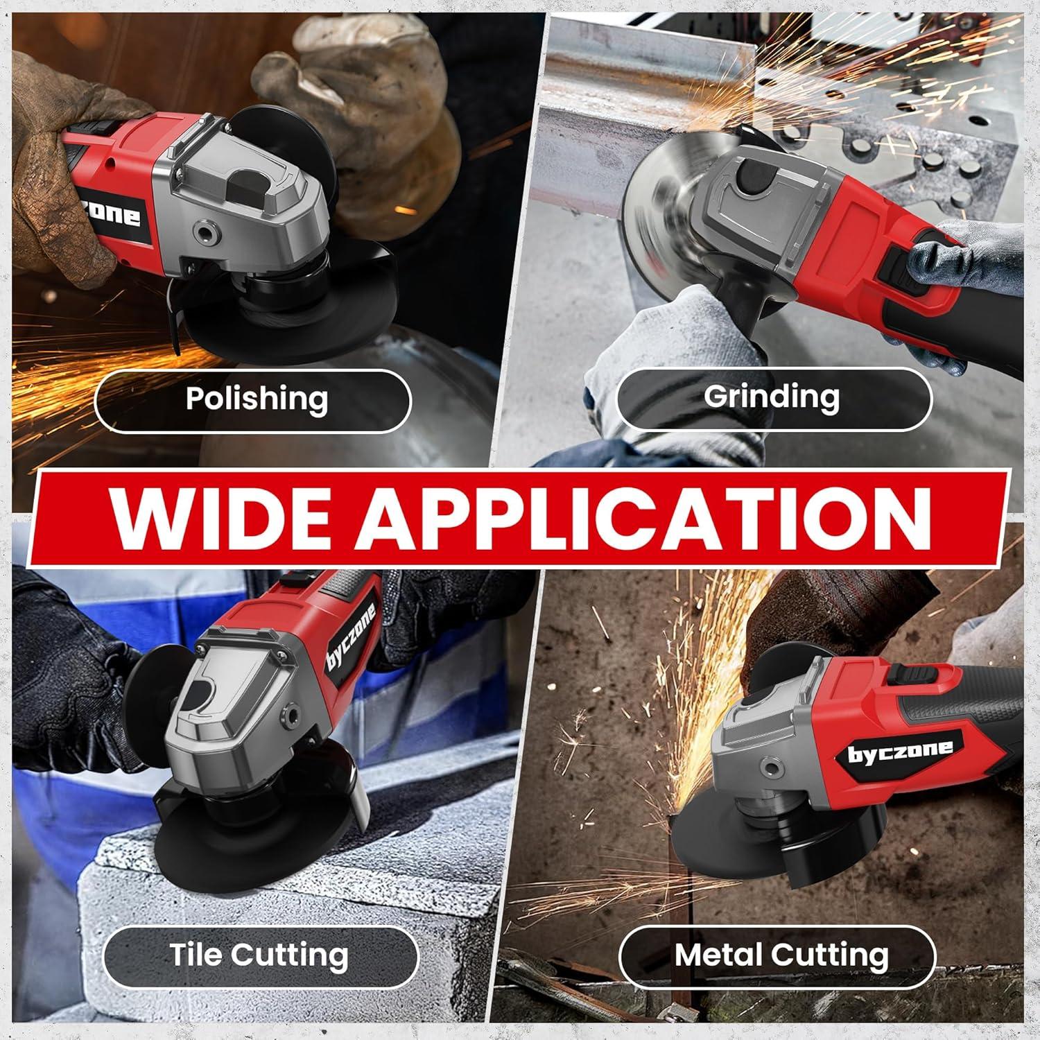 Amoladora Angular Inalámbrica Byczone 4-1/2" 8500 RPM