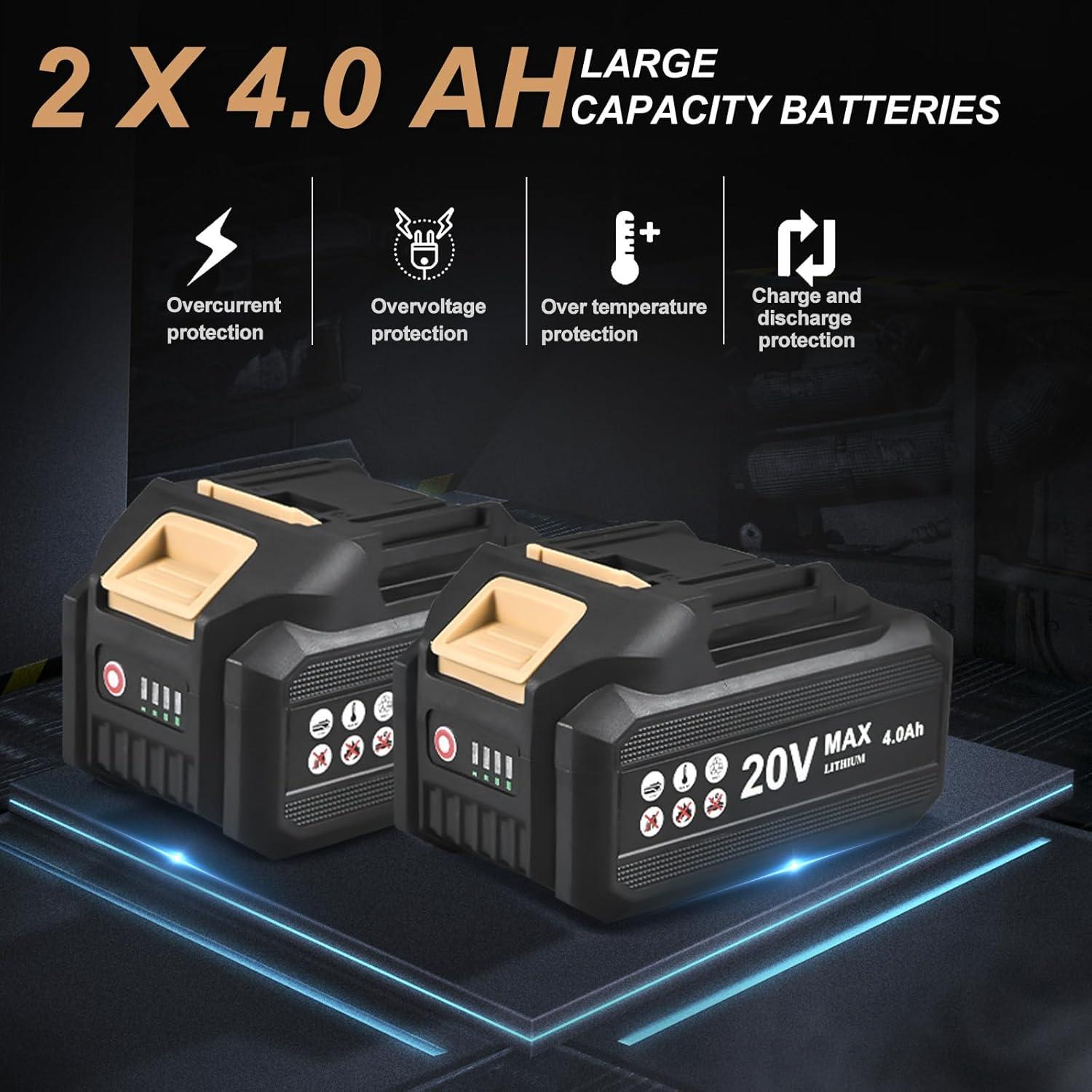 Amoladora Angular Inalámbrica Shieldpro 20V 4.0Ah 9500 RPM