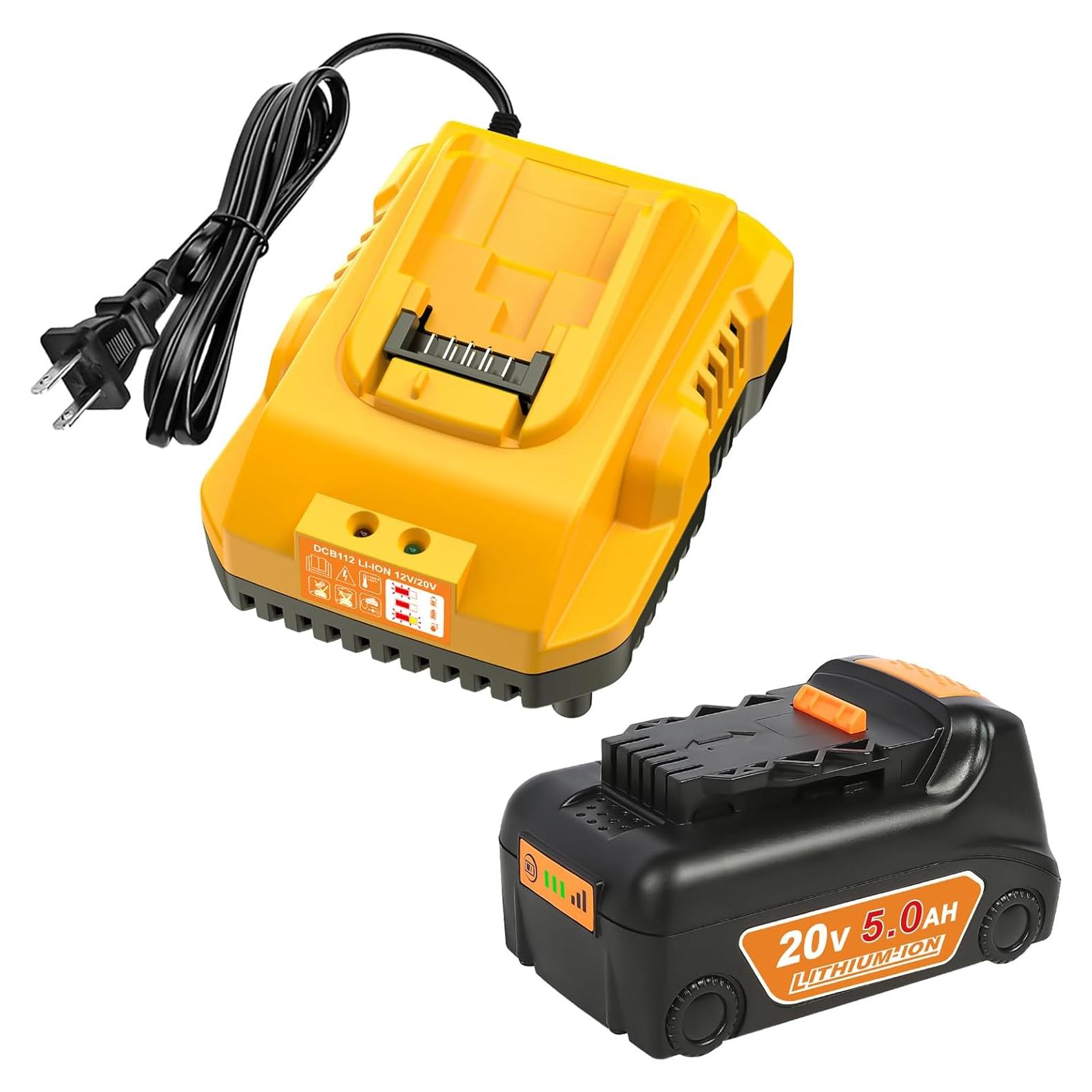 Batería 20V Max 5.0Ah Bslite + Cargador DCB112 para Dewalt