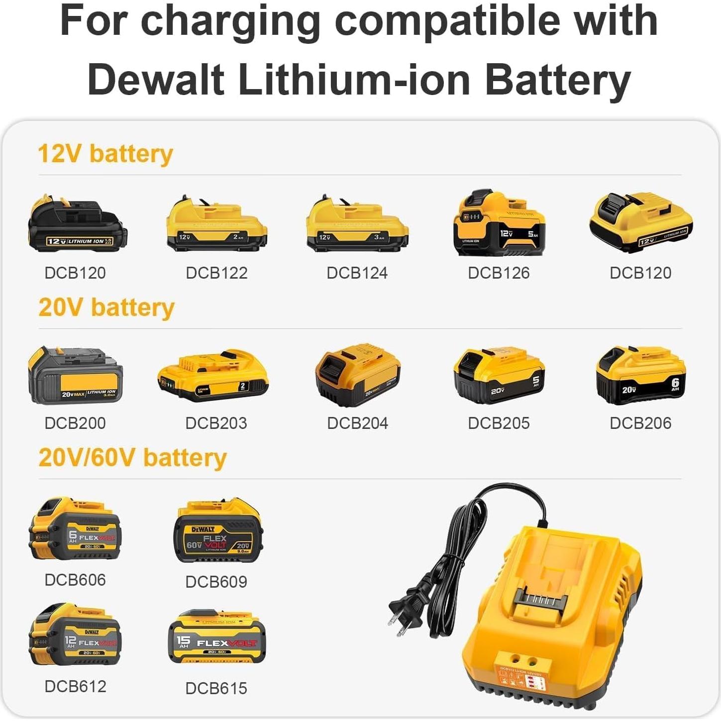 Batería 20V Max 5.0Ah Bslite + Cargador DCB112 para Dewalt