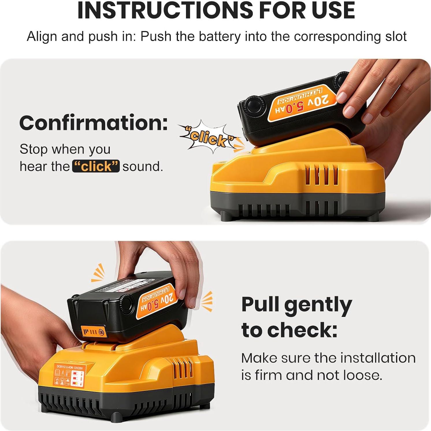 Batería 20V Max 5.0Ah Bslite + Cargador DCB112 para Dewalt