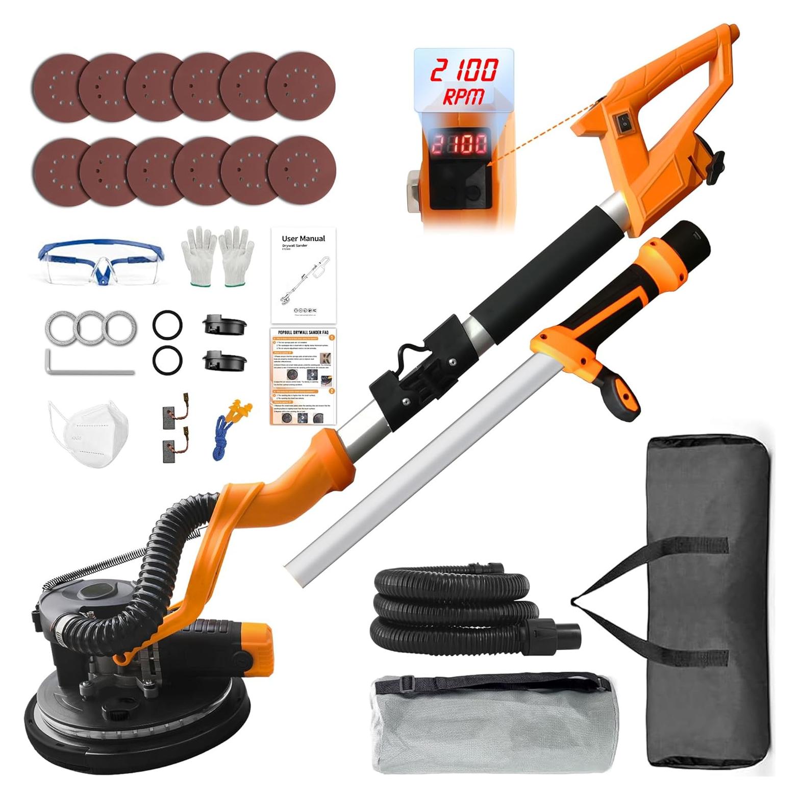 Lijadora de Yeso Eléctrica POPBULL 1050W 9 Velocidades LCD