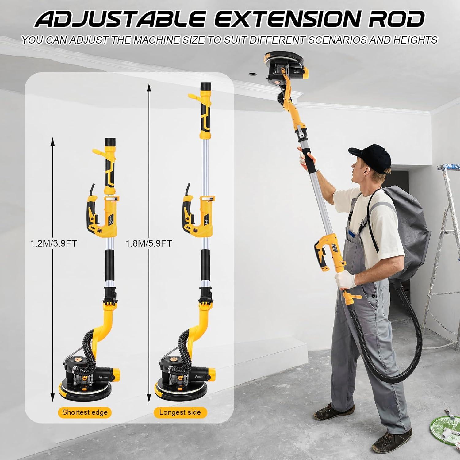 Lijadora de Drywall Gyfent 880W 7.3A 5 Velocidades LED