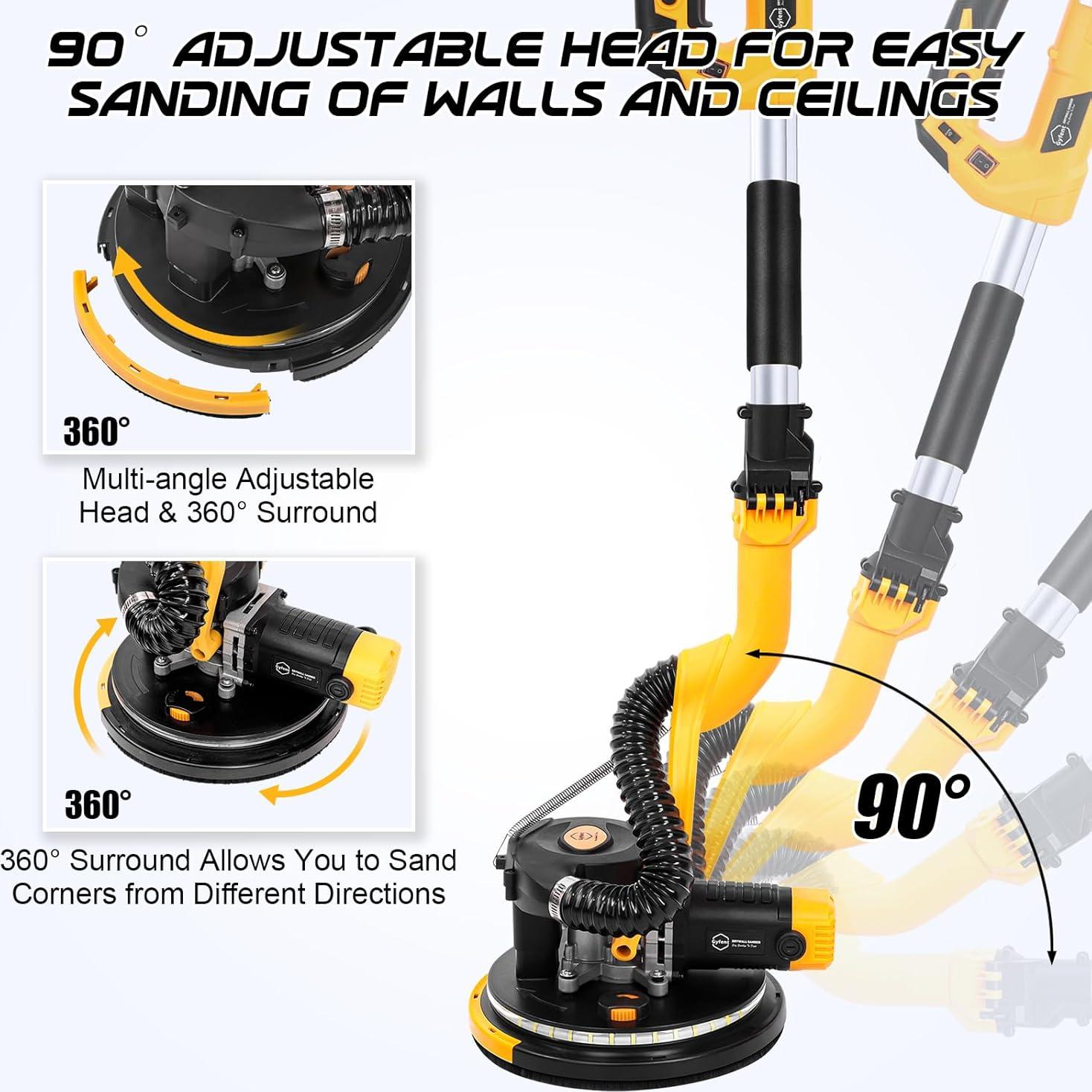 Lijadora de Drywall Gyfent 880W 7.3A 5 Velocidades LED