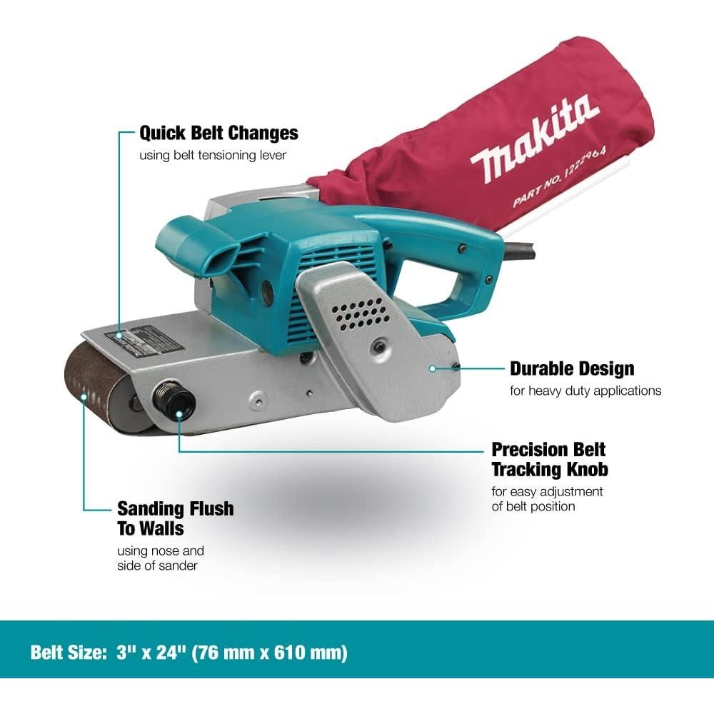 Lijadora de Cinta Makita 9924DB 3"x24" 850W Azul