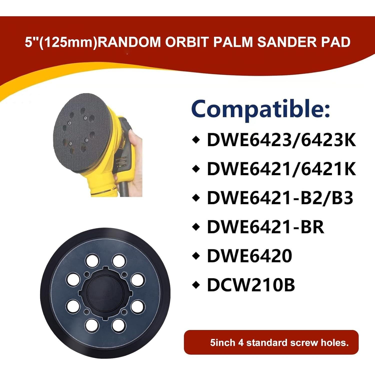 Kit de Lijado DeWalt 52 Piezas | 2 Almohadillas 5" + 50 Discos