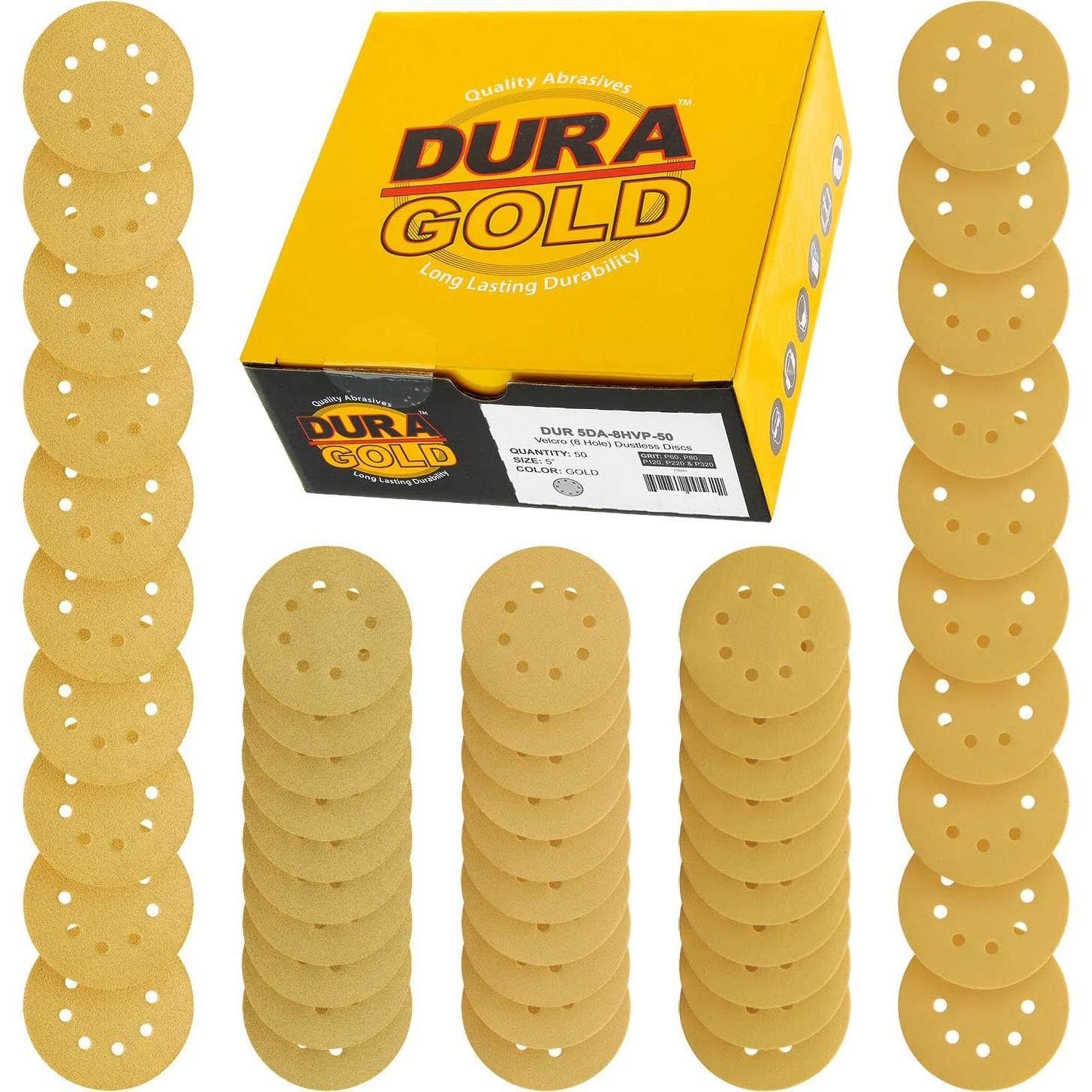Discos de Lijado Dura-Gold Premium 5" - 50 Piezas Variadas