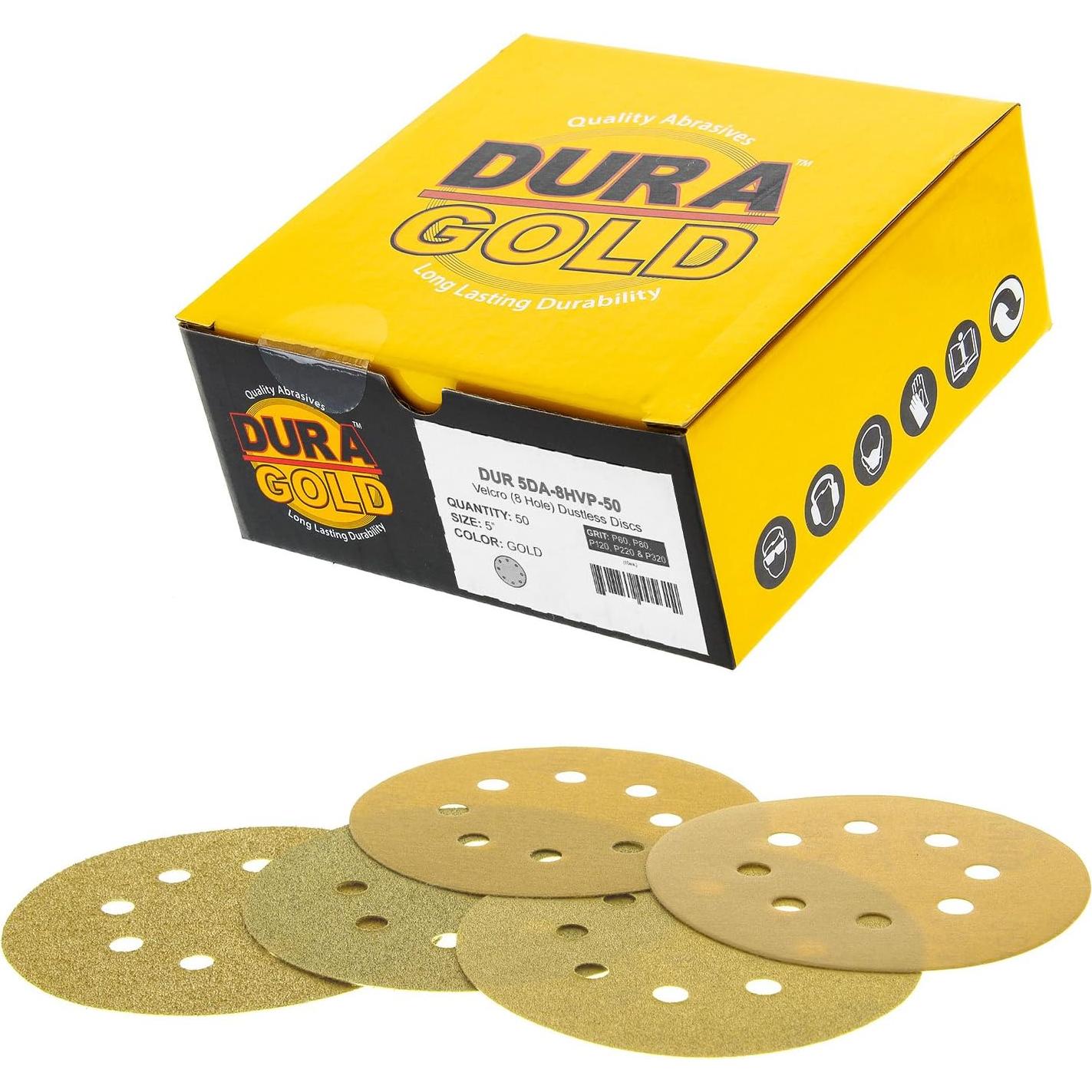 Discos de Lijado Dura-Gold Premium 5" - 50 Piezas Variadas