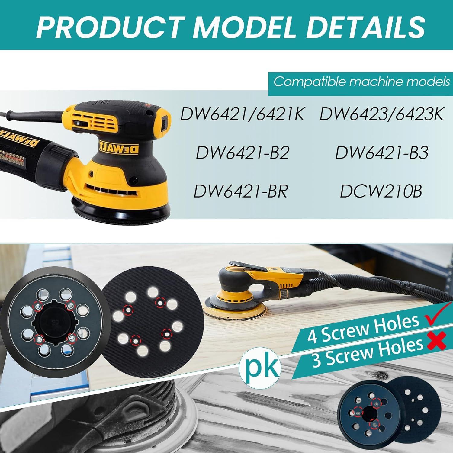 2 Almohadillas de Lijado Dewalt 12.7 cm 8 Agujeros Reemplazo