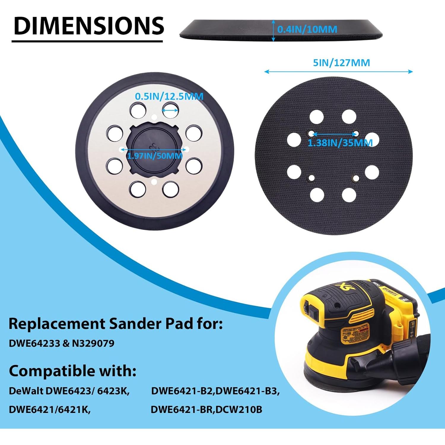 Paquete de 2 Almohadillas de Lijadora DEWALT 5" Reemplazo N329079