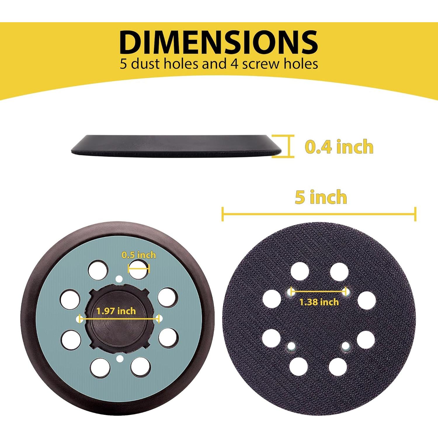 Almohadilla de Lijadora 5" Taokyid para DeWalt DWE64233 - Paquete de 2