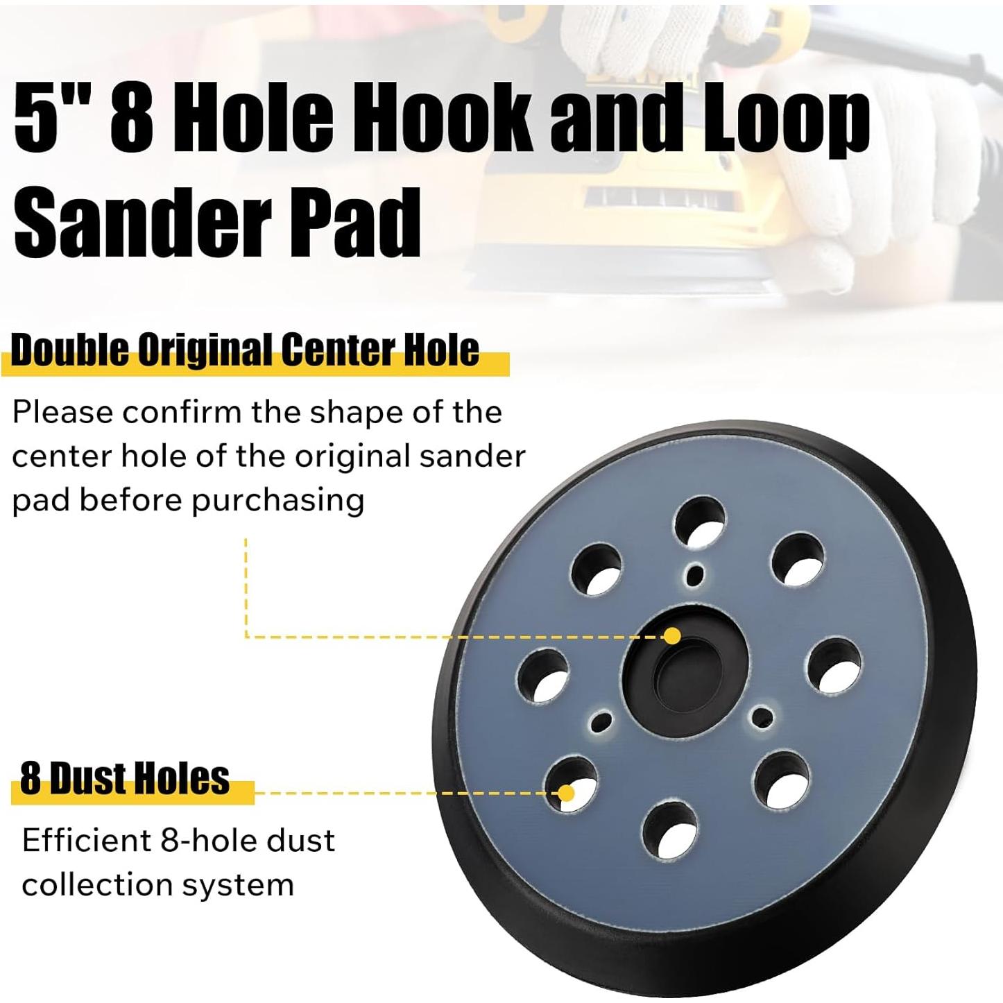 Paquete de 2 Almohadillas de Reemplazo 5" Dincerpen para Lijadoras