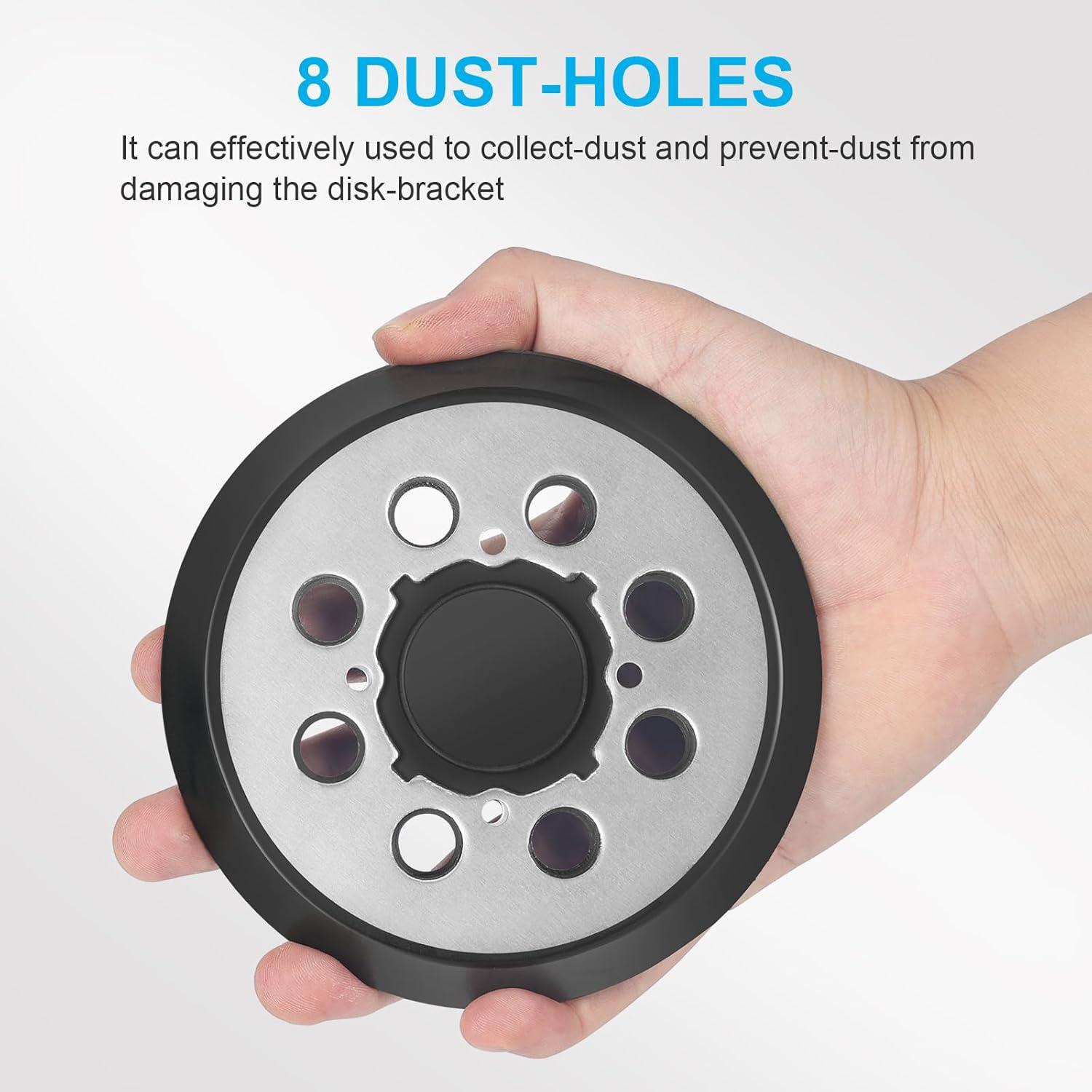 Paquete de 4 almohadillas de lijadora orbital Fibvaxm 5" 8 agujeros