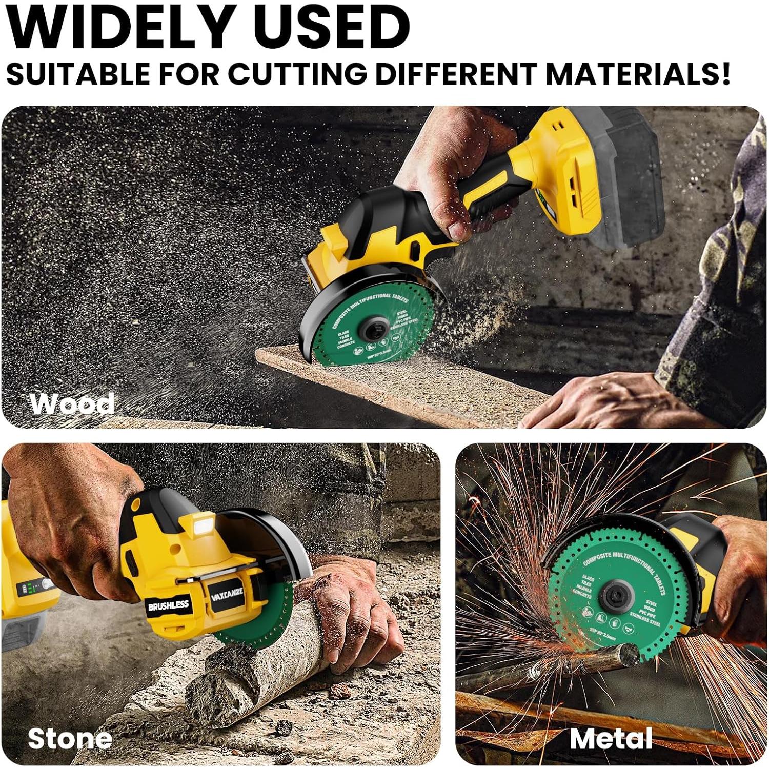 Mini Sierra Circular Inalámbrica VAXCANZE 20V 18000 RPM 4"