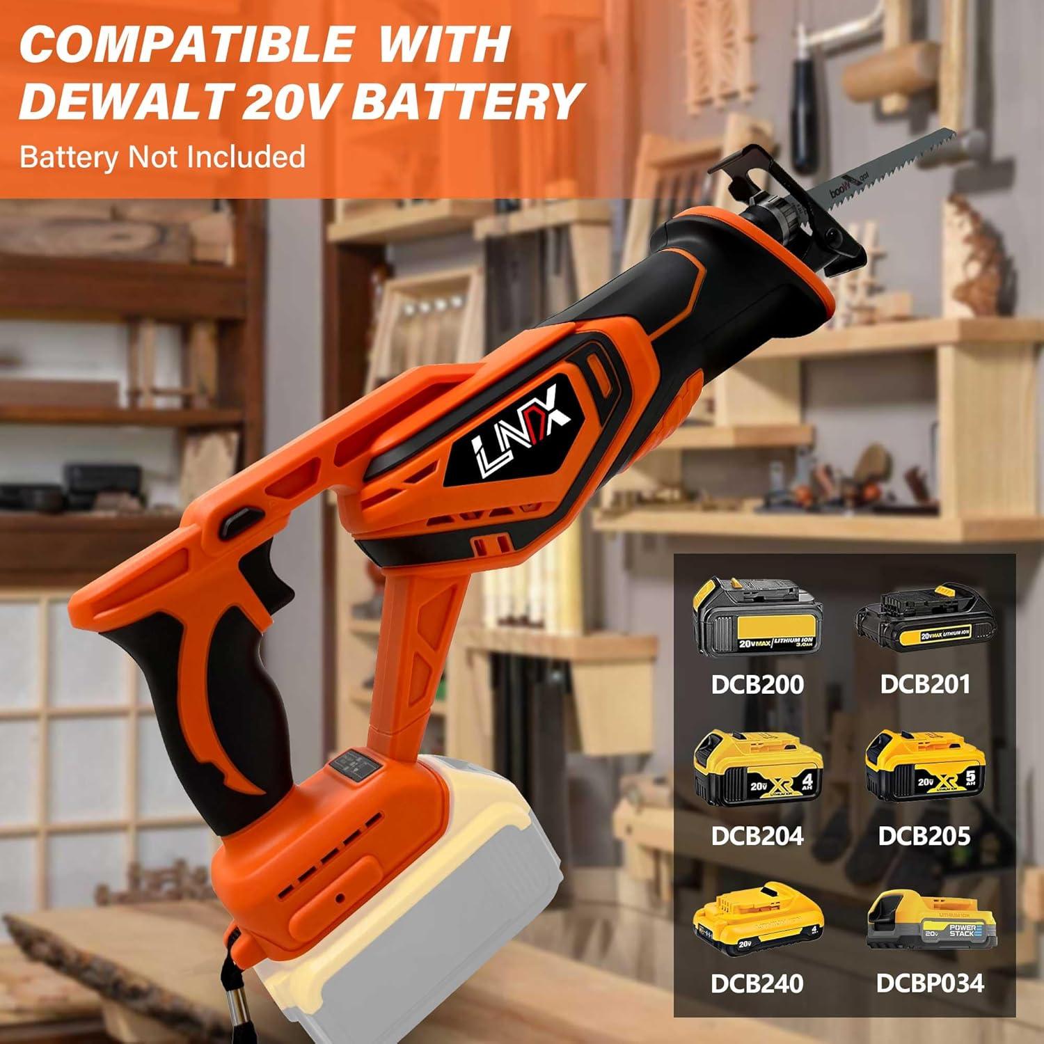 Sierra Recíproca Inalámbrica DEWALT 20V MAX, 4 Cuchillas