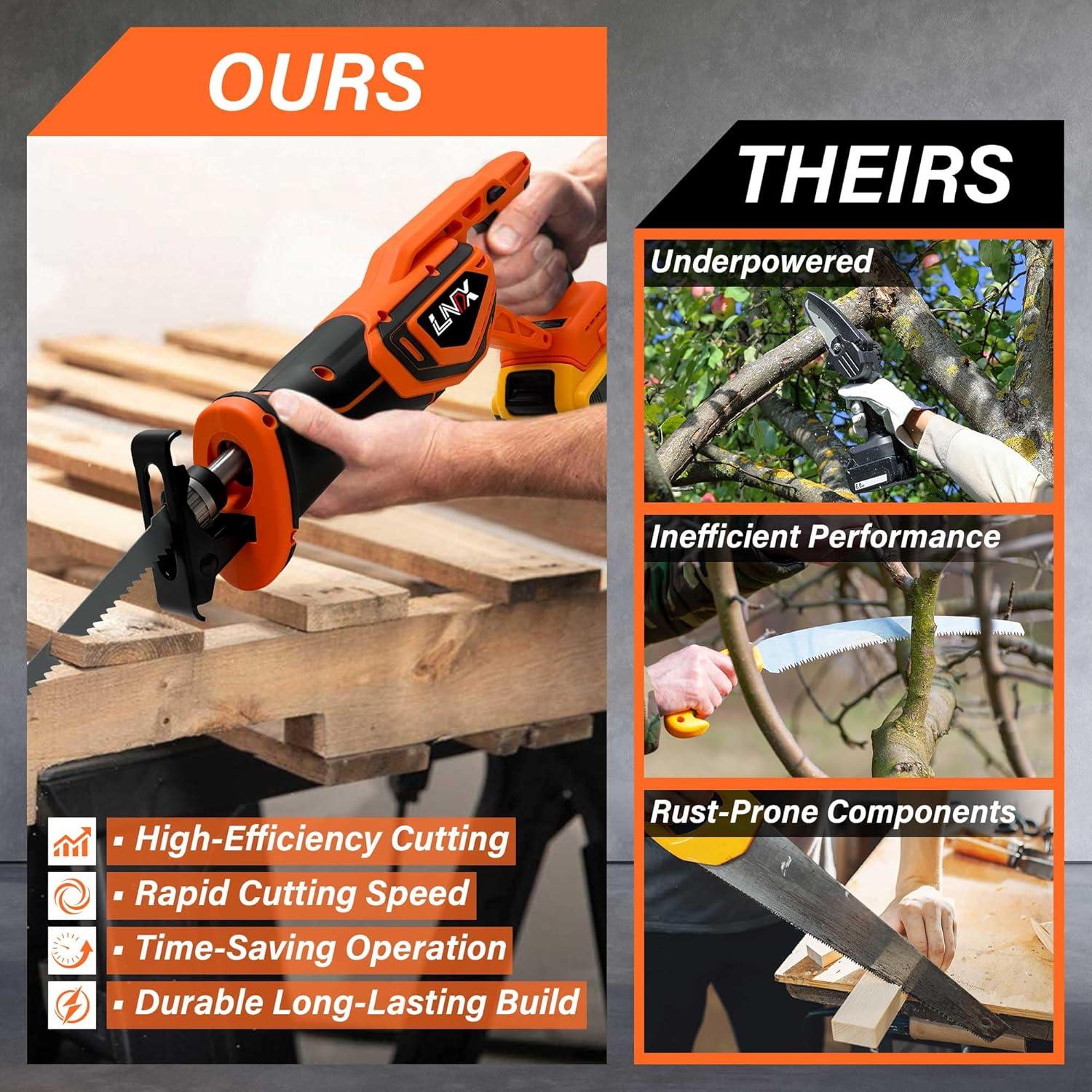 Sierra Recíproca Inalámbrica DEWALT 20V MAX, 4 Cuchillas