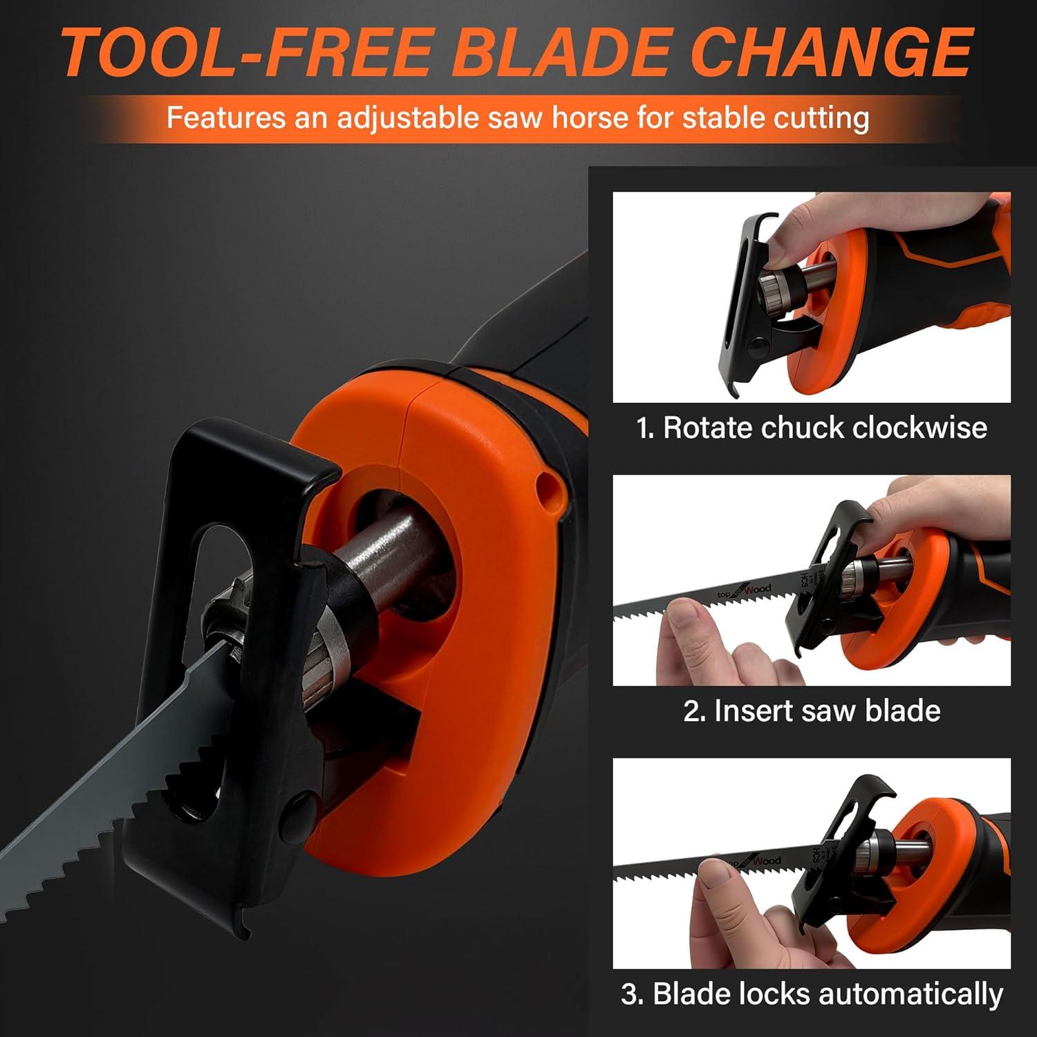 Sierra Recíproca Inalámbrica DEWALT 20V MAX, 4 Cuchillas