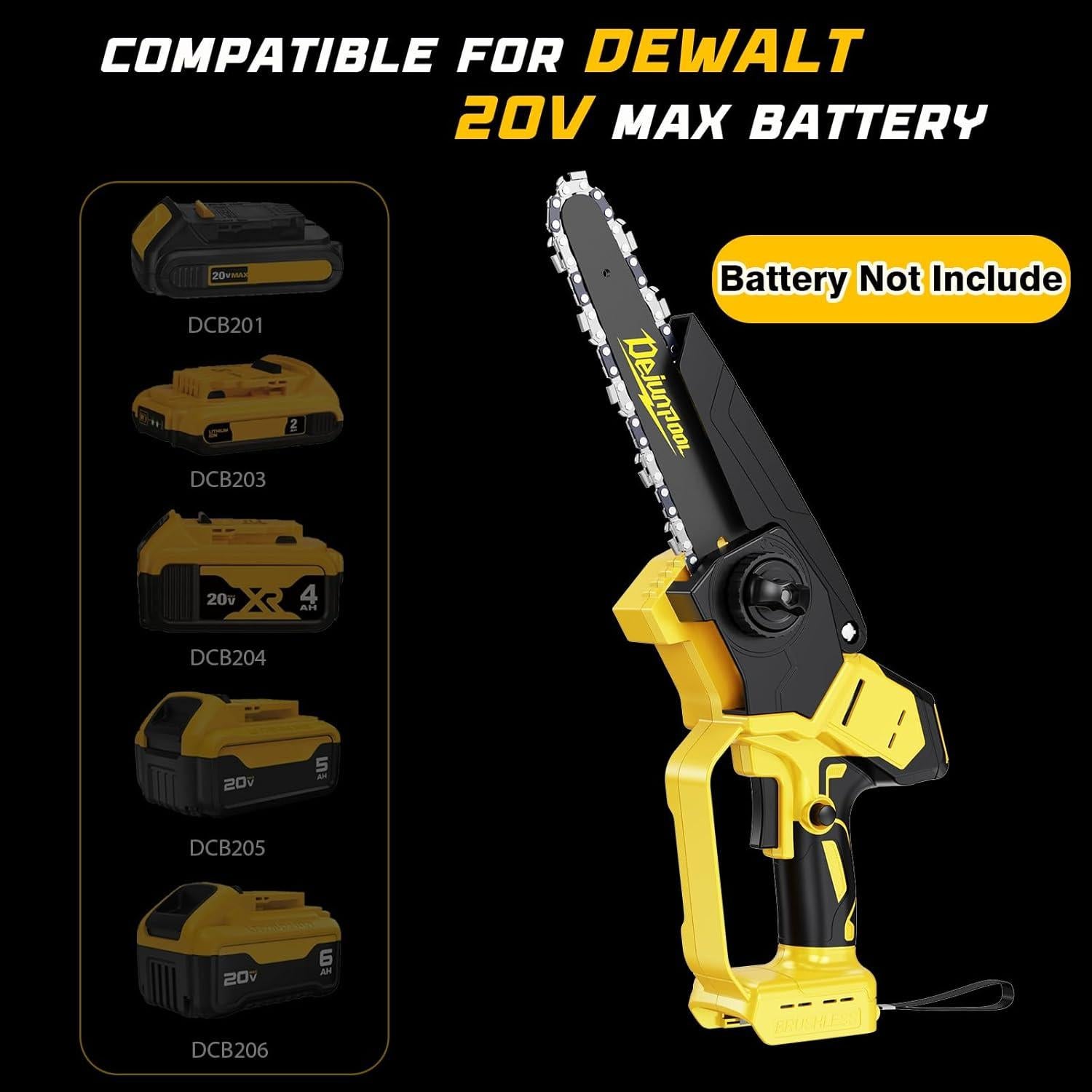 Sierra de Cadena Inalámbrica DEJUNPIOOL 1200W 6+8 Pulgadas