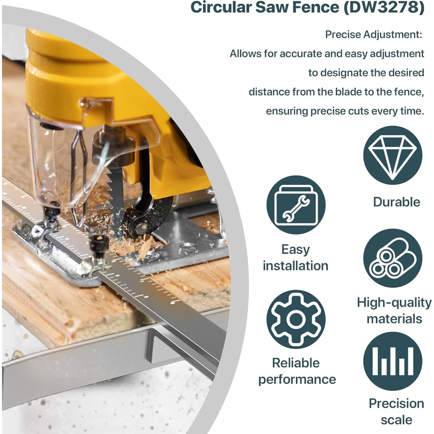 Guía de Sierra Circular DW3278 SurpLee - Compatible DeWalt 18.42-20.96 cm